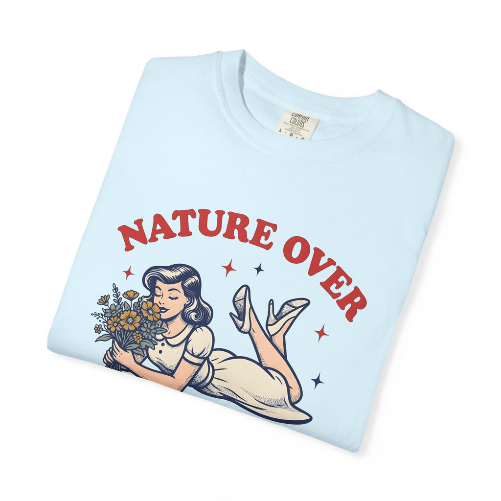 Girl Flowers Shirt Nature Positivity Gift Women Vintage Tee Floral T-Shirt Earth Fan Bohemian Tshirt Optimistic Graphic Retro Stars Tshirt