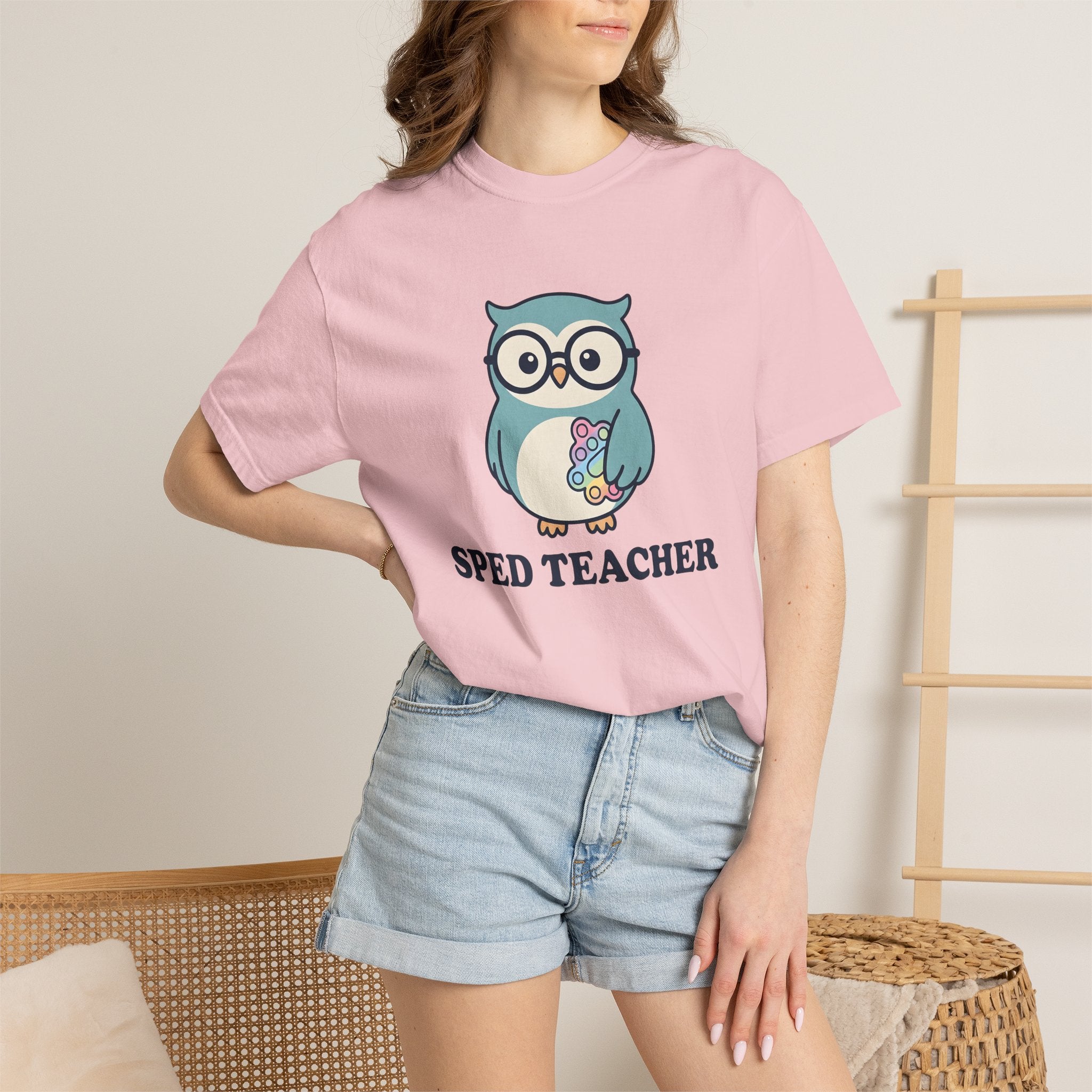 Owl Glasses Shirt Teachers Education Gift Women Cute Tee Spectacles T-Shirt Educator Enthusiast Kawaii Tshirt Learning Graphic Cartoon
