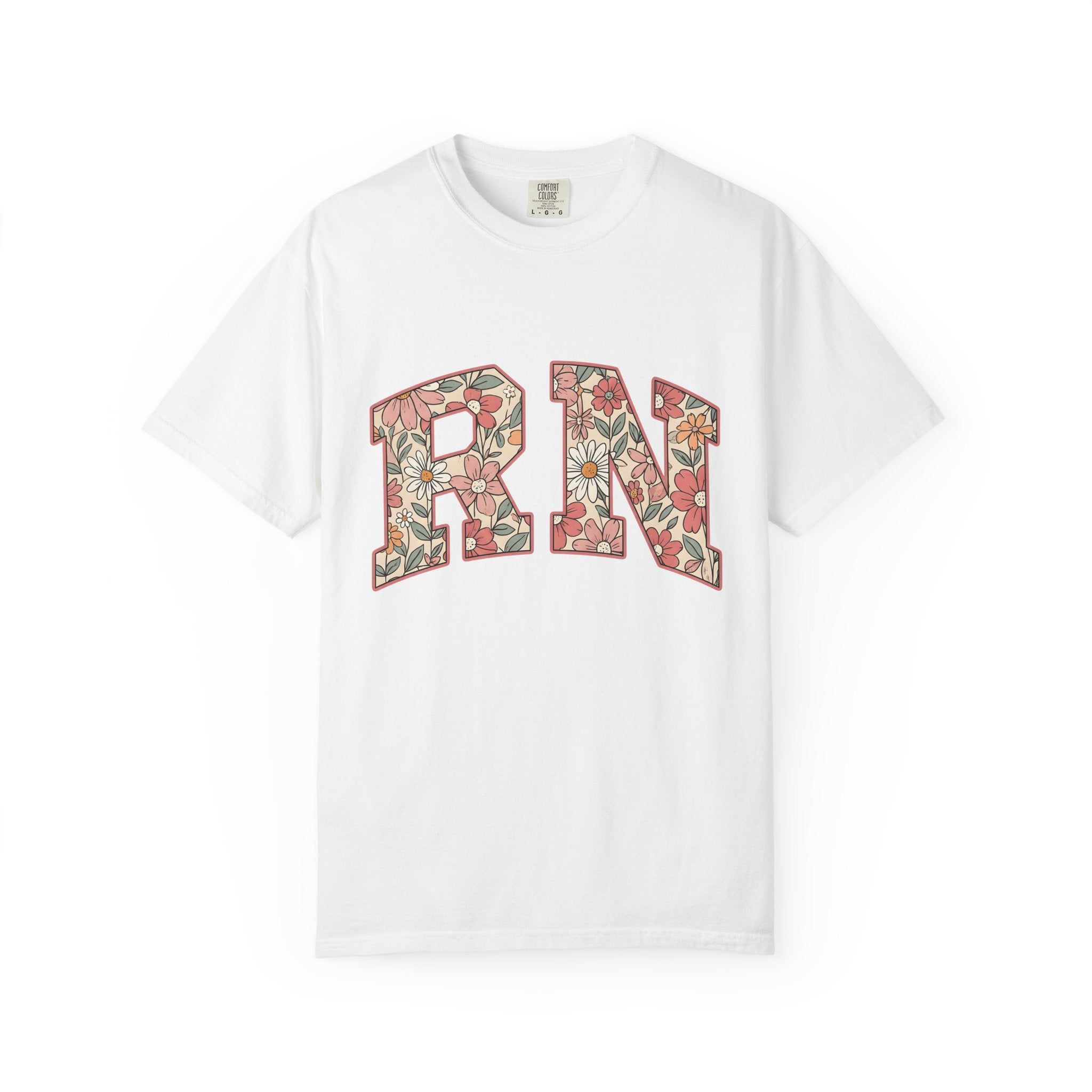 Floral Varsity Letters Shirt Nurses Floral Gift Women Boho Tee Letterman T-Shirt Nurse Enthusiast Hippie Tshirt Floral Graphic Retro Daisies