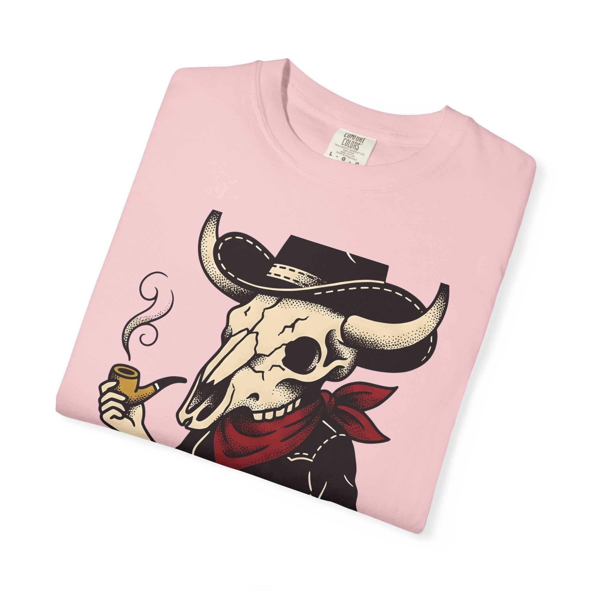 Skull Cowboy Shirt Cowgirl Country Gift Women Line Art Tee Sugar Skull T-Shirt Rodeo Fan Tattoo Graphic Tshirt Old School Neckerchief Tshirt