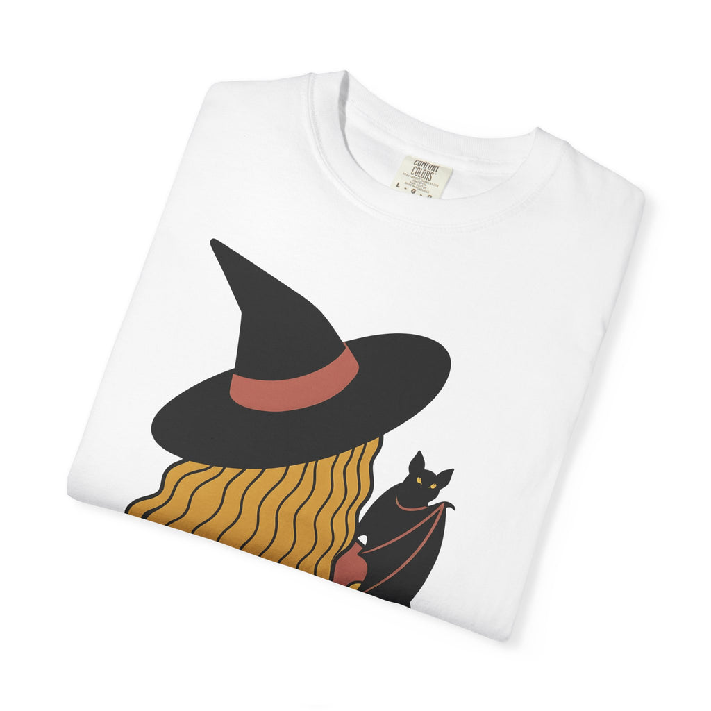 Witch Bat Shirt Halloween Spell Gift Women Animated Tee Vampire Bat T-Shirt Horror Fan Cartoon Tshirt Magic Graphic Basic Clouds Tshirt