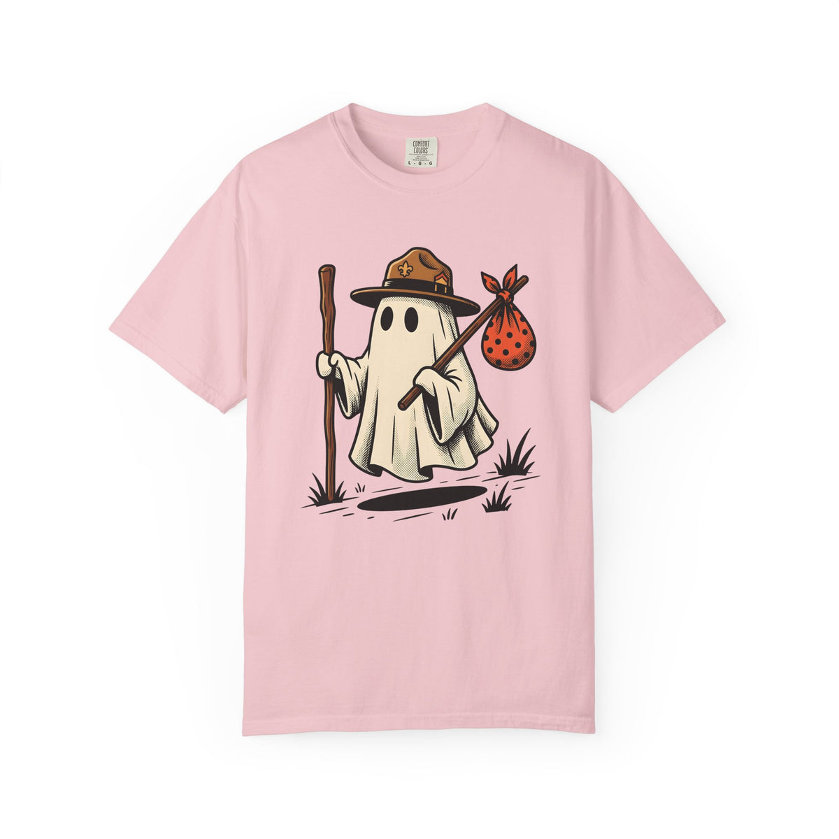 Ghost Camper Shirt Funny Halloween Gift Women Cartoon Tee Campervan T-Shirt Humor Fan Comic Tshirt Spooky Graphic Vintage Scout Hat Tshirt