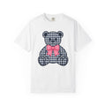 Plaid Teddy Bear Shirt Cute Animal Gift Women Kawaii Tee Teddy Bear T-Shirt Cute Fan Cartoon Tshirt Creature Graphic Minimalist Pink Bow
