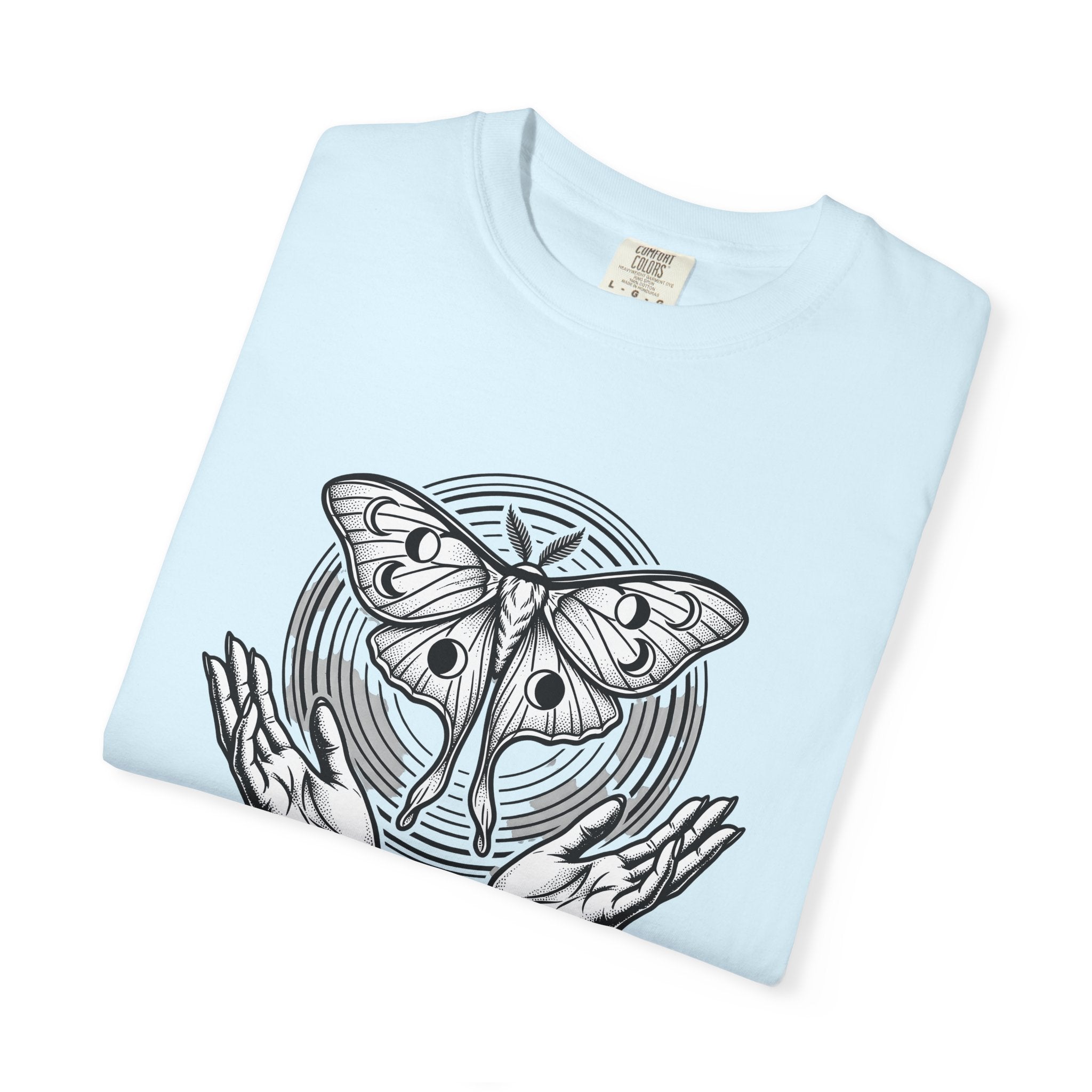 Luna Butterfly Shirt Boho Chic Metaphysical Gift Women Minimalist Tee Butterfly T-Shirt Bohemian Enthusiast Simple Tshirt Spiritual Graphic