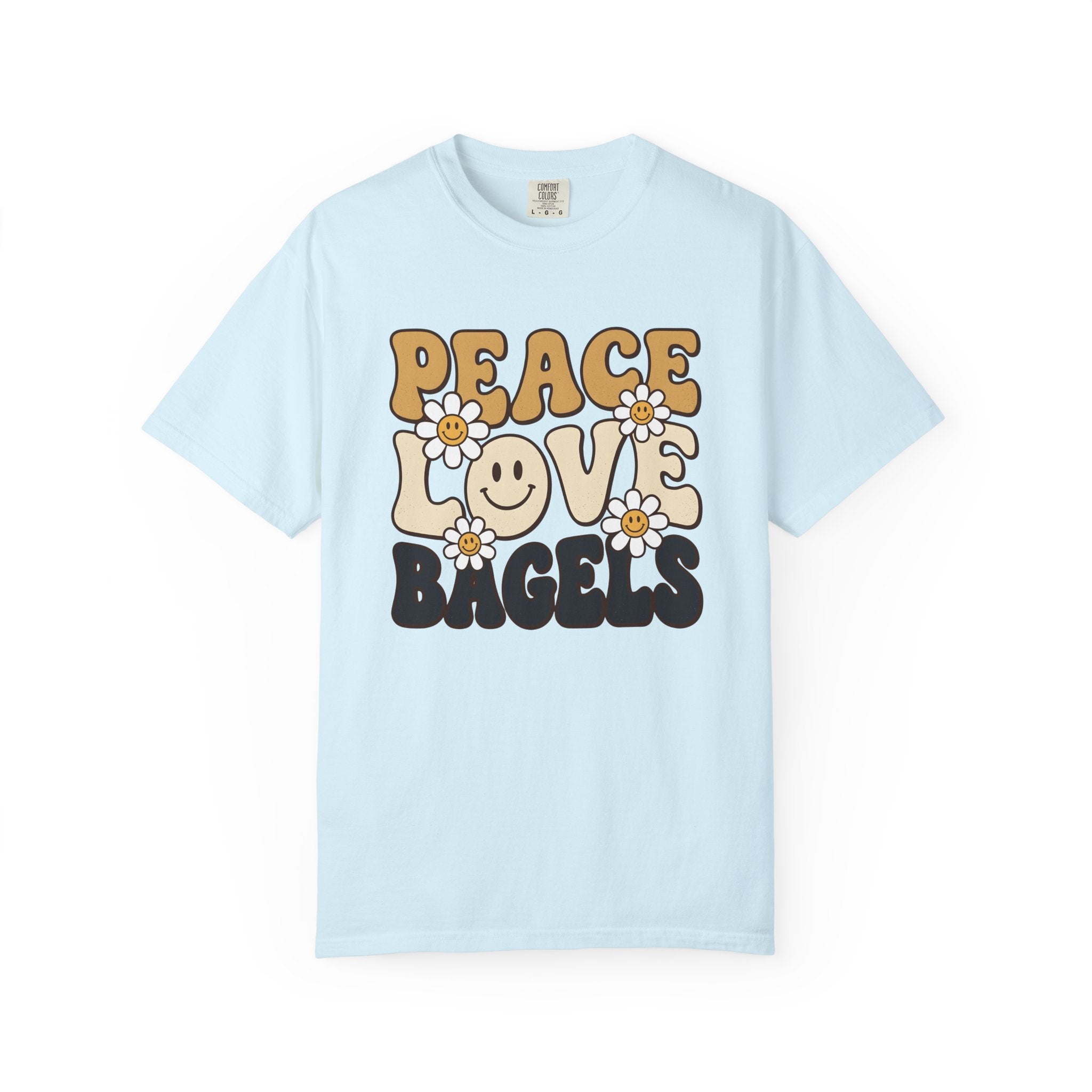 Bagel Art Shirt Bagels Pastry Gift Women Hand Drawn Tee Bagel T-Shirt Bagel Fan Doodle Tshirt Bakery Graphic Line Art Blossom Tshirt