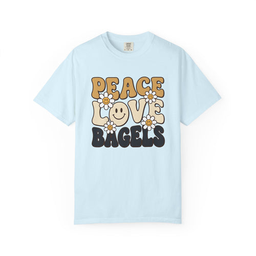 Bagel Art Shirt Bagels Pastry Gift Women Hand Drawn Tee Bagel T-Shirt Bagel Fan Doodle Tshirt Bakery Graphic Line Art Blossom Tshirt