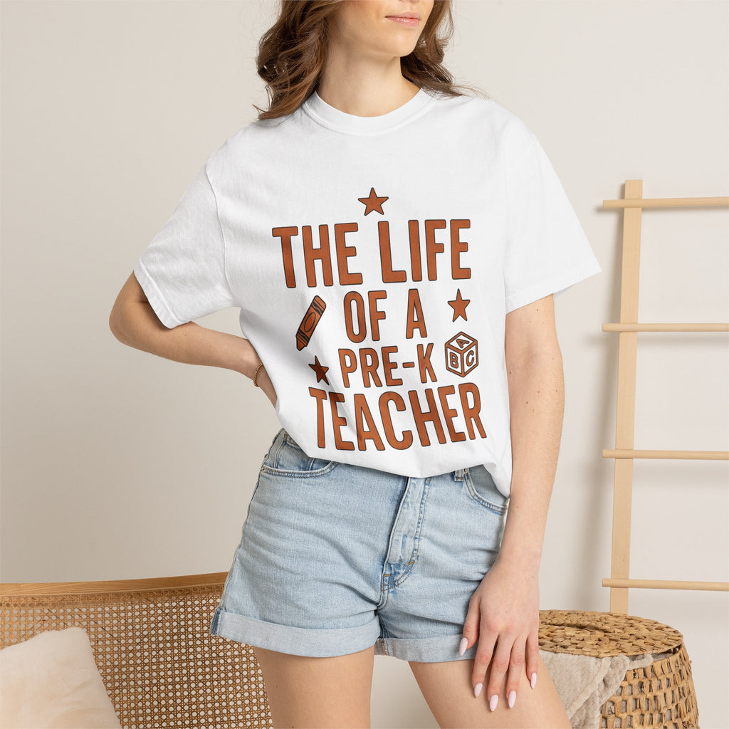 Preschool Teacher Shirt Teacher School Gift Women Bold Text Tee Kindergarten Teacher T-Shirt Educator Enthusiast Typography Tshirt Classroom