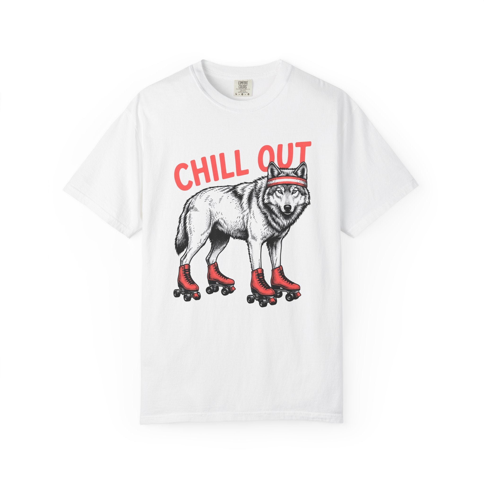 Wolf Roller Skates Shirt Animal Roller Skates Gift Women Line Art Tee Roller Skating T-Shirt Animal Fan Vector Tshirt Skating Graphic