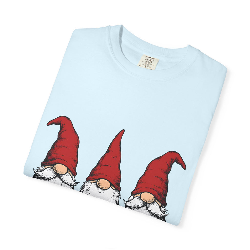 Gnome Collection Shirt Christmas Celebration Gift Women Cartoon Tee Dwarf T-Shirt Noel Fan Caricature Tshirt Party Graphic Sketch Crimson