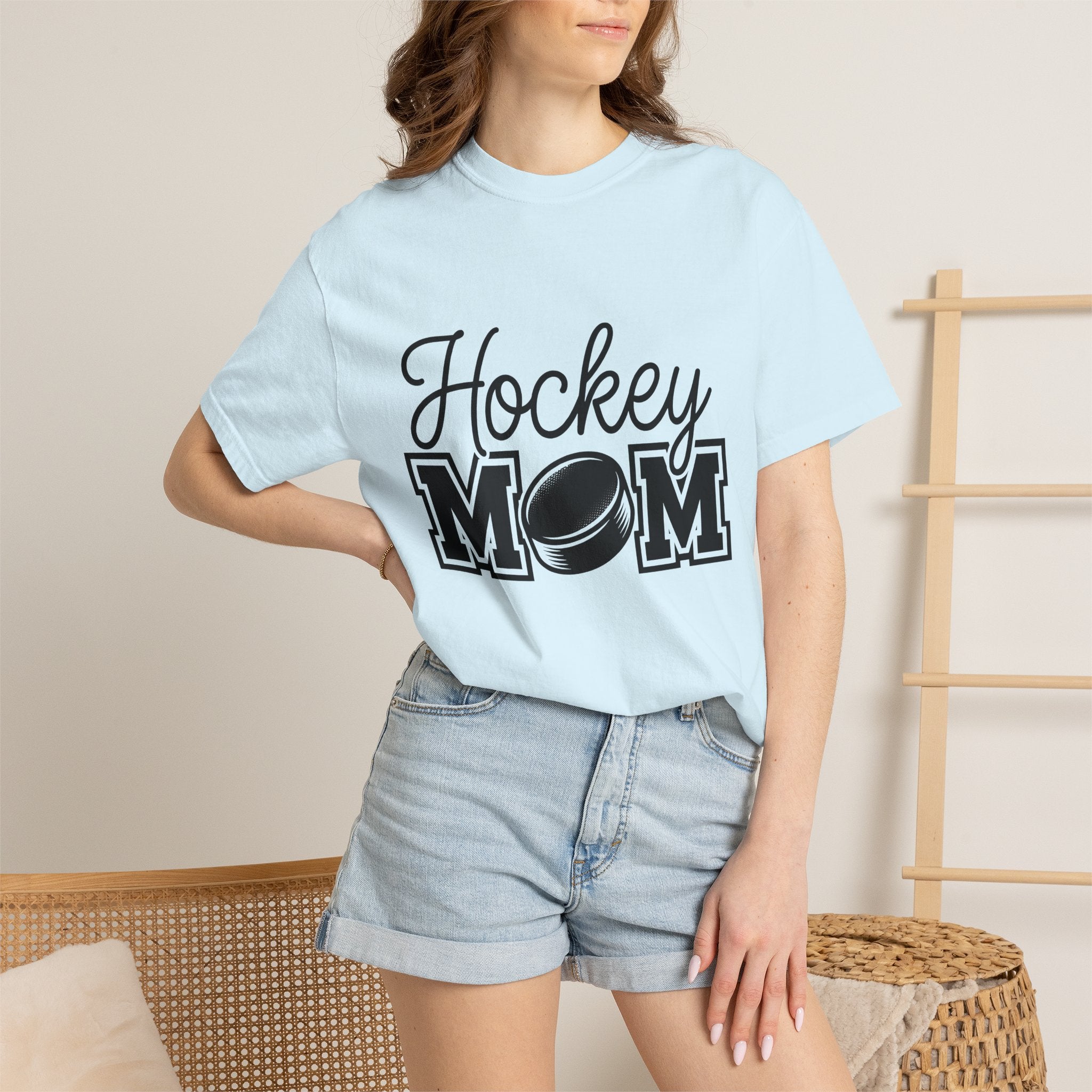 Hockey Puck Shirt Moms Exercise Gift Women Game Day Tee Puck T-Shirt Mother Enthusiast Gameday Tshirt Fitness Graphic Striking College