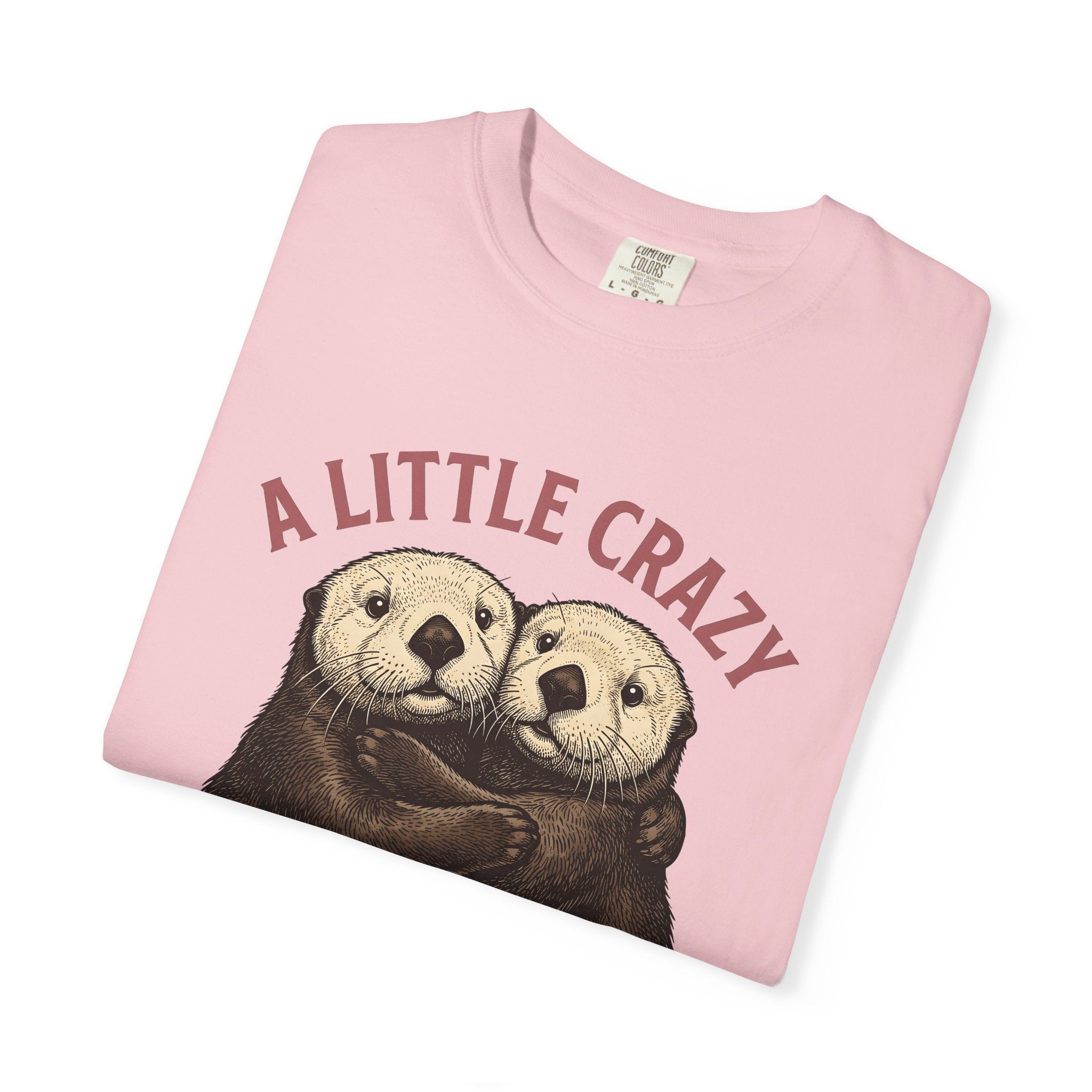 Otter Hug Shirt Funny Animal Gift Women Vintage Tee Otter T-Shirt Humor Fan Retro Tshirt Wildlife Graphic Hand Drawn Animal Pair Tshirt