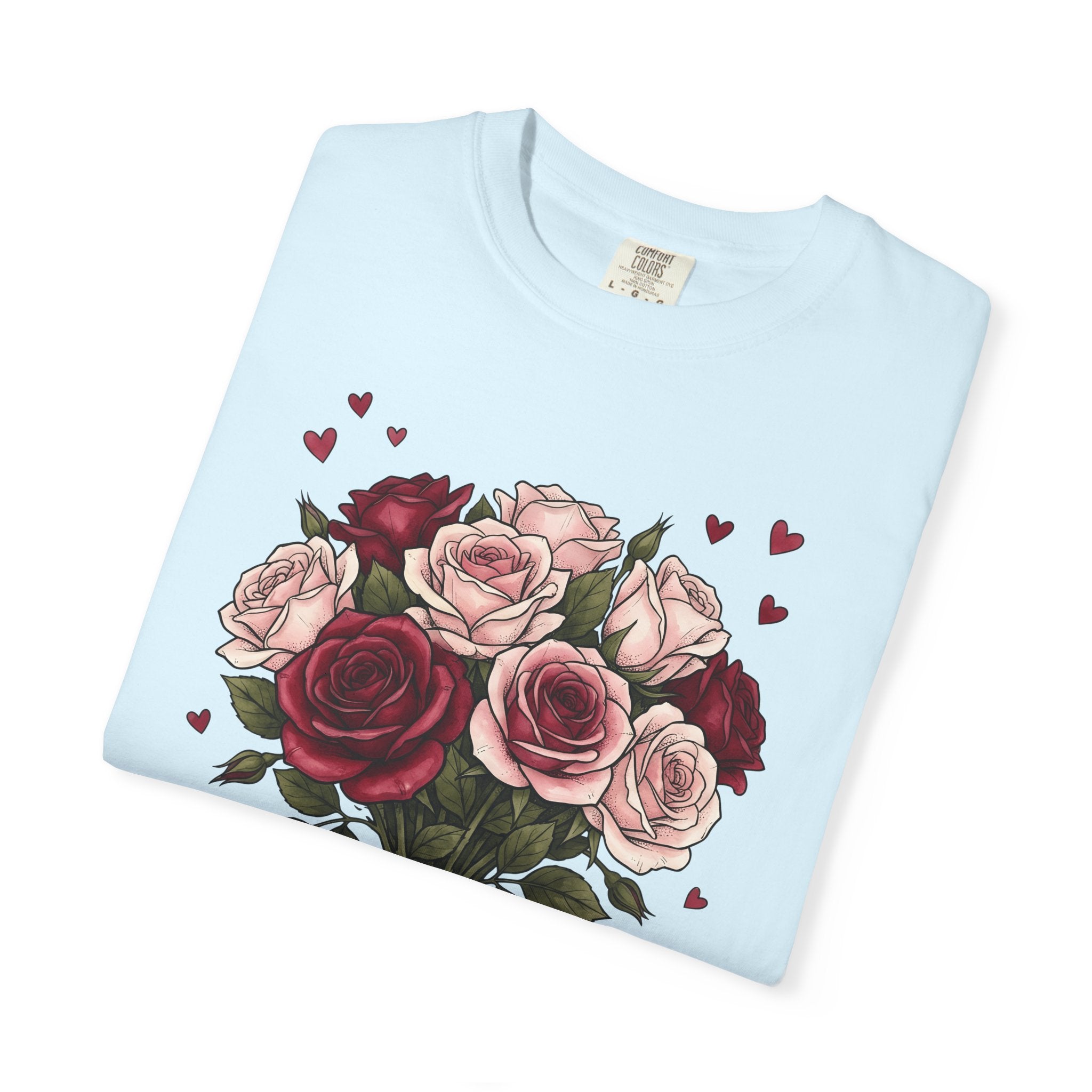 Flower Bouquet Shirt St. Valentines Day Blossoms Gift Women Sketch Tee Floral Arrangement T-Shirt Valentine Fan Hand Drawn Tshirt Floral