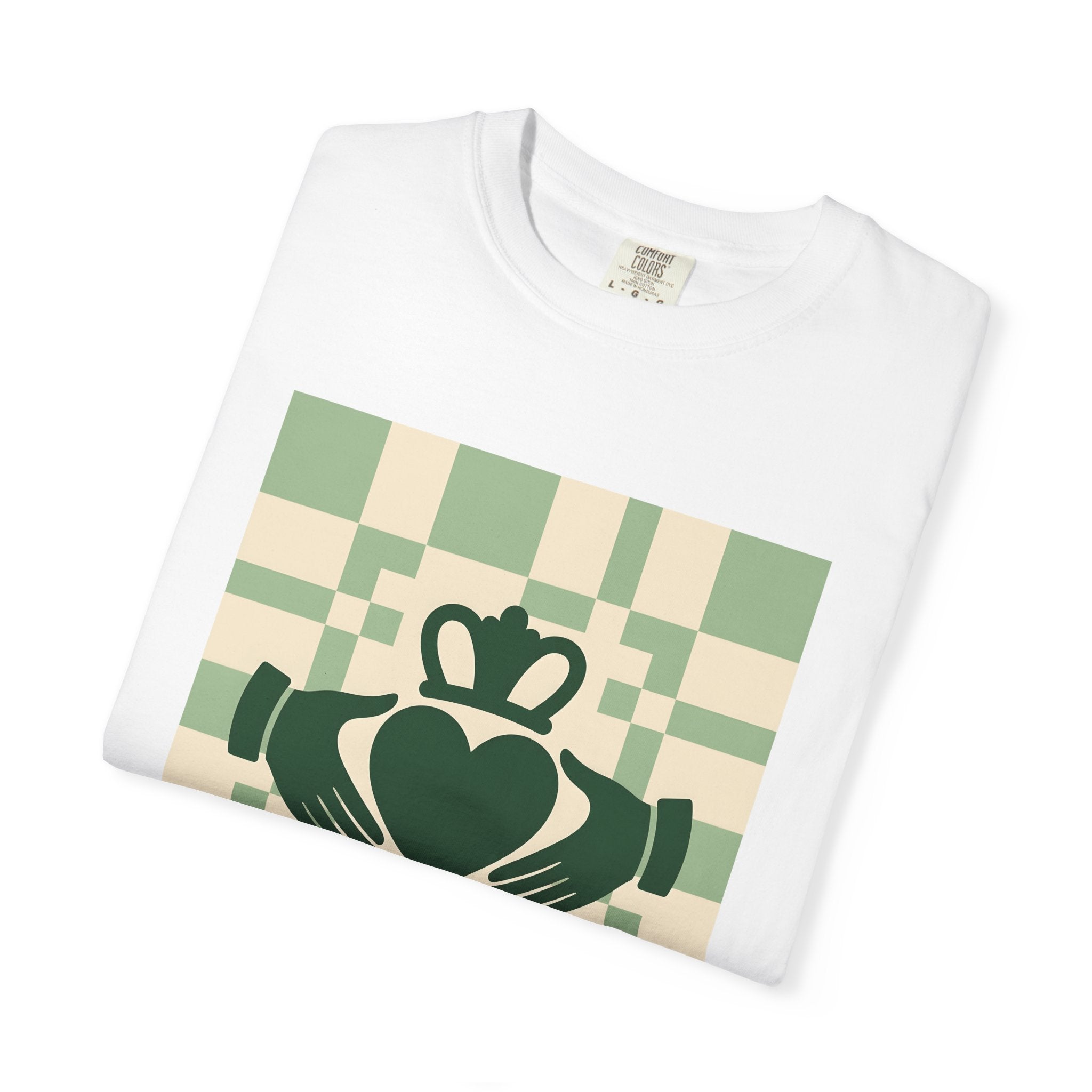 Claddagh Emblem Shirt St Patrick's Day Emerald Isle Gift Women Ethnic Tee Claddagh T-Shirt Irish Fan Celtic Tshirt Ireland Graphic Line Art