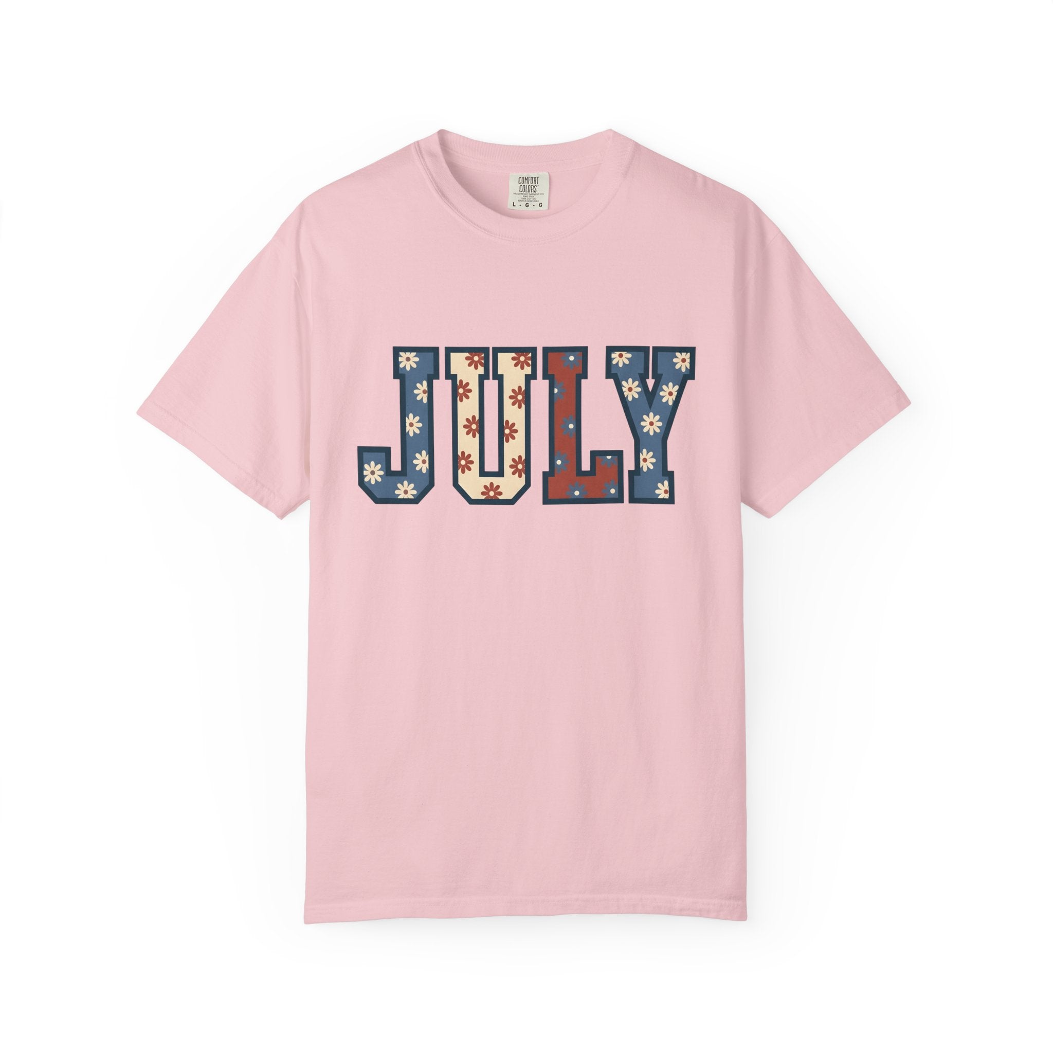 Block Type Shirt 4th Of July Travel Gift Women Vintage Tee Typeface T-Shirt Independence Fan Retro Tshirt Adventure Graphic Rustic Daisies