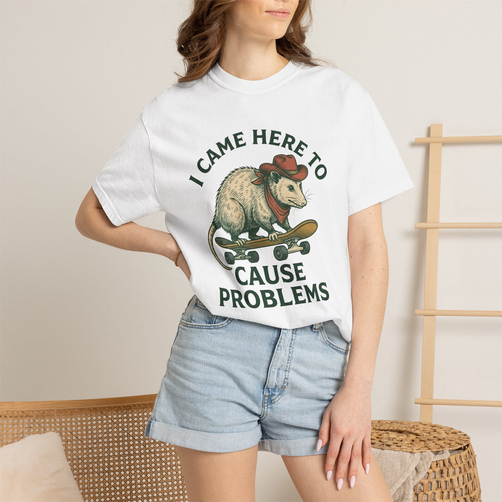 Opossum Skateboard Shirt Funny Wildlife Gift Women Retro Tee Possum T-Shirt Humor Fan Vintage Tshirt Animal Graphic Sketch Western Hat