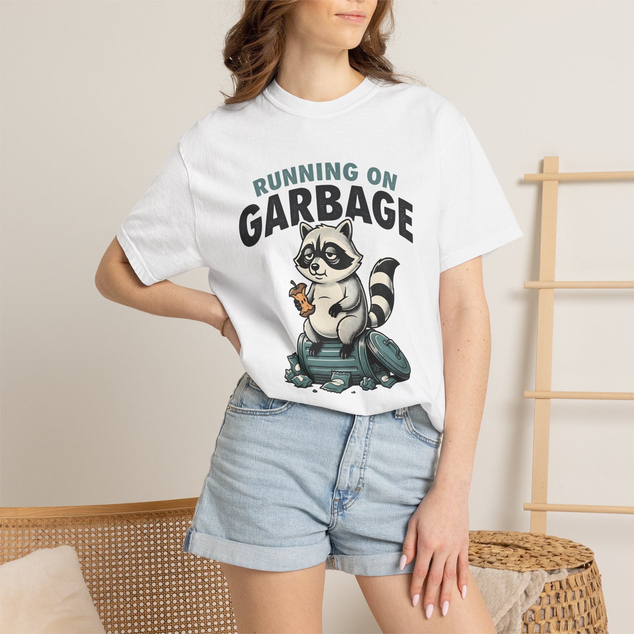 Raccoon Trash Bin Shirt Funny Creatures Gift Women Caricature Tee Trash Panda T-Shirt Humor Fan Cartoon Tshirt Animal Graphic Old School