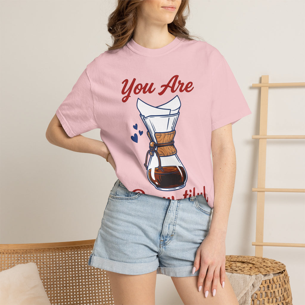 Drip Coffee Pot Shirt Coffee Baking Gift Women Sketch Tee Coffee Maker T-Shirt Coffee Fan Coffee Drawing Design Line Art Heart Shapes Tshirt