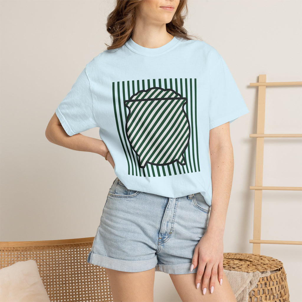 Lucky Pot Shirt St Patrick's Day Event Gift Women Sleek Tee Pot Of Gold T-Shirt Shamrock Fan Modern Tshirt Party Graphic Fresh Stripes