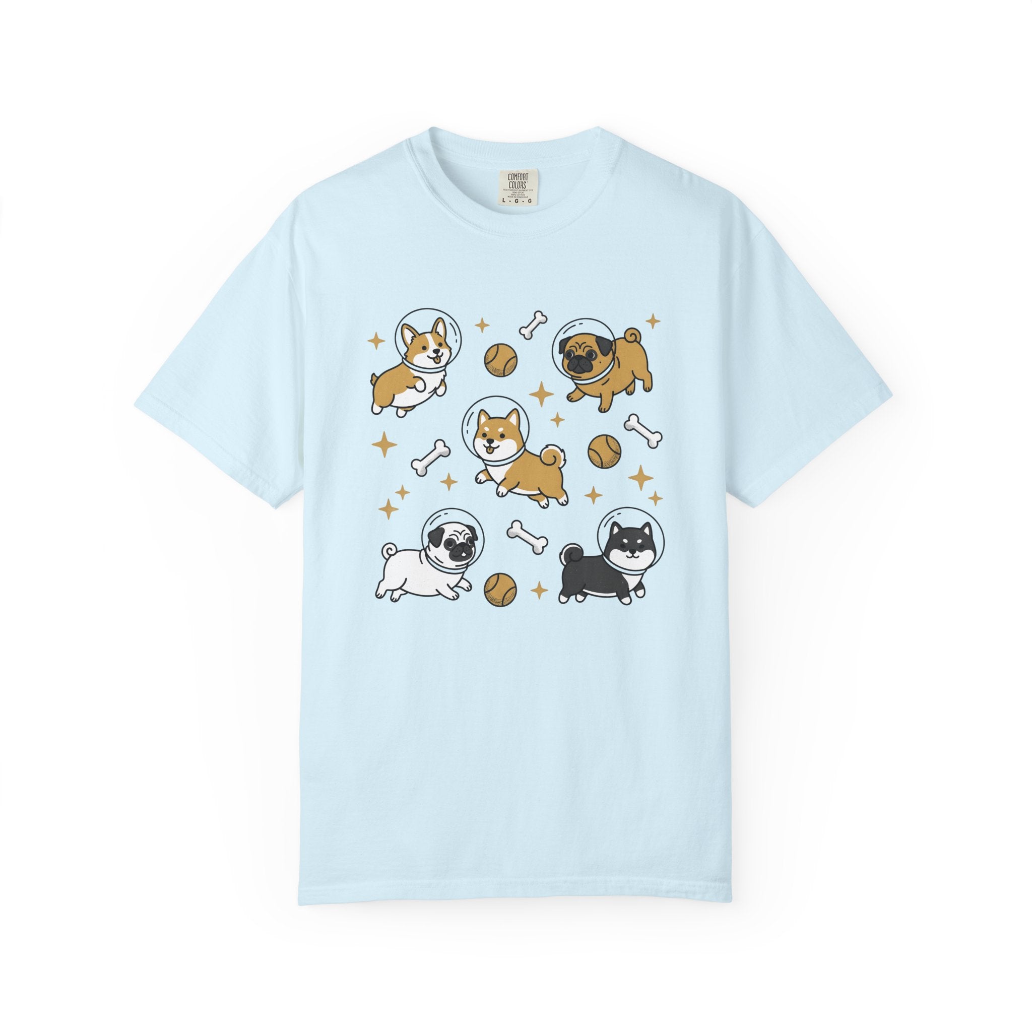 Astronaut Dogs Shirt Dog Space Gift Women Kawaii Tee Space Dog T-Shirt Dog Fan Canine Tshirt Galaxy Graphic Cartoon Tennis Ball Tshirt