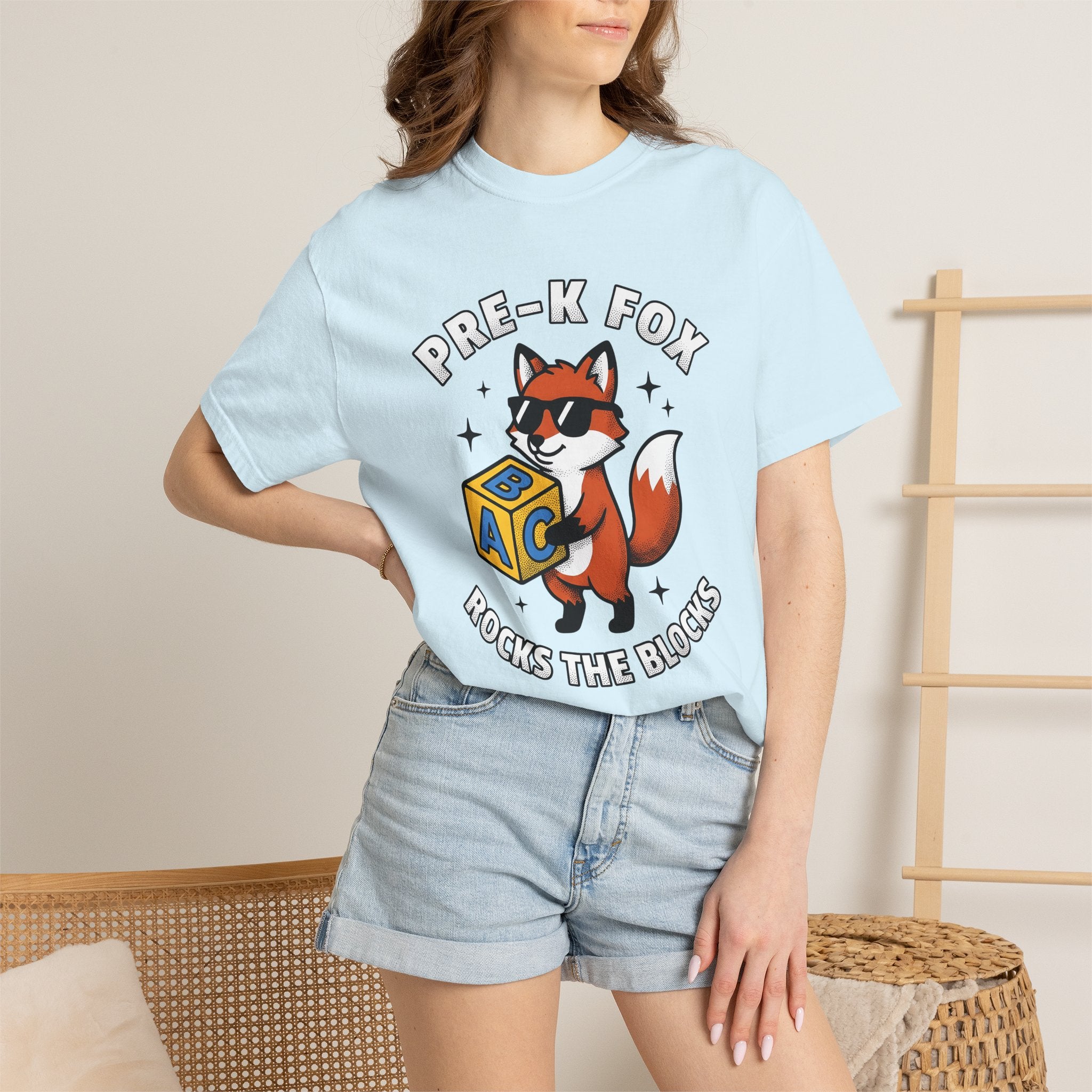 Fox Sunglasses Shirt Teacher Preschool Gift Women Cartoon Tee Shades T-Shirt Educator Enthusiast Comic Tshirt Kindergarten Graphic Retro Abc