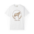 Wolf Graphic Shirt Animals Nature Gift Women Vintage Tee Wolf T-Shirt Wildlife Fan Retro Tshirt Wilderness Graphic Hand Drawn Laurel Tshirt