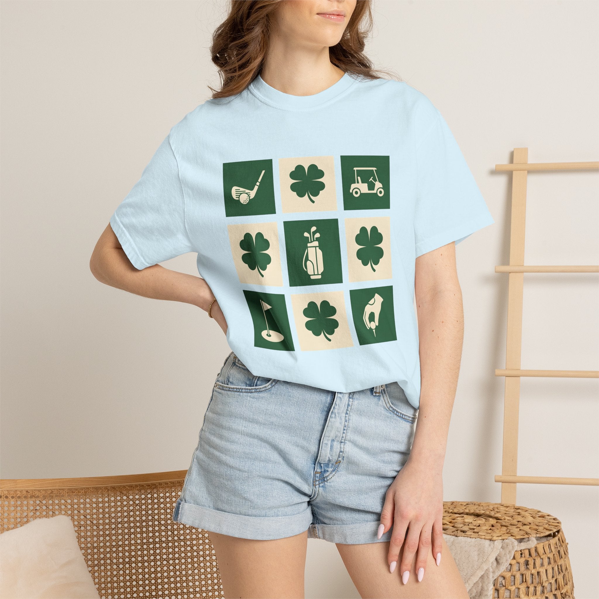 Lucky Golf Shirt St Patrick's Day Games Gift Women Basic Tee Golfing T-Shirt Luck Fan Simple Tshirt Gaming Graphic Old School Golf Cart