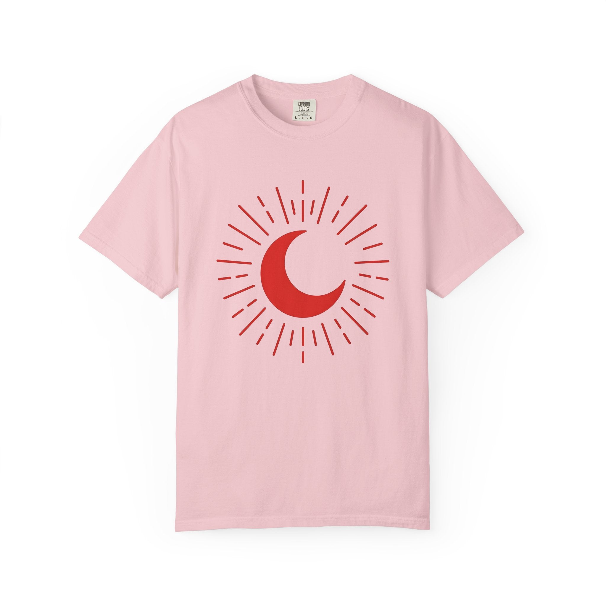Crescent Moon Shirt Valentine's Day Astrology Gift Women Modern Tee Moon T-Shirt Valentine Fan Contemporary Tshirt Zodiac Graphic Hippie Sun