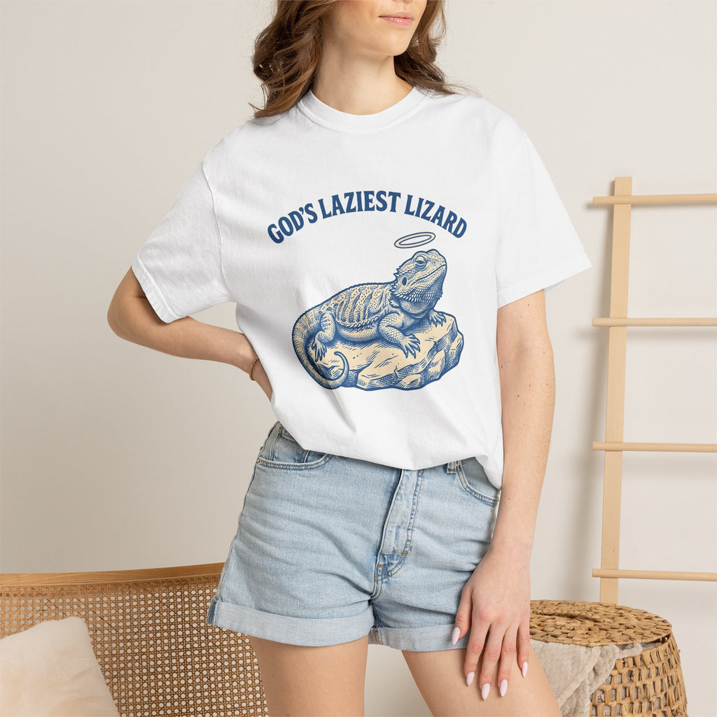 Bearded Dragon Shirt Funny Animal Gift Women Vintage Tee Pogona T-Shirt Humor Fan Retro Tshirt Creature Graphic Hand Drawn Halo Tshirt