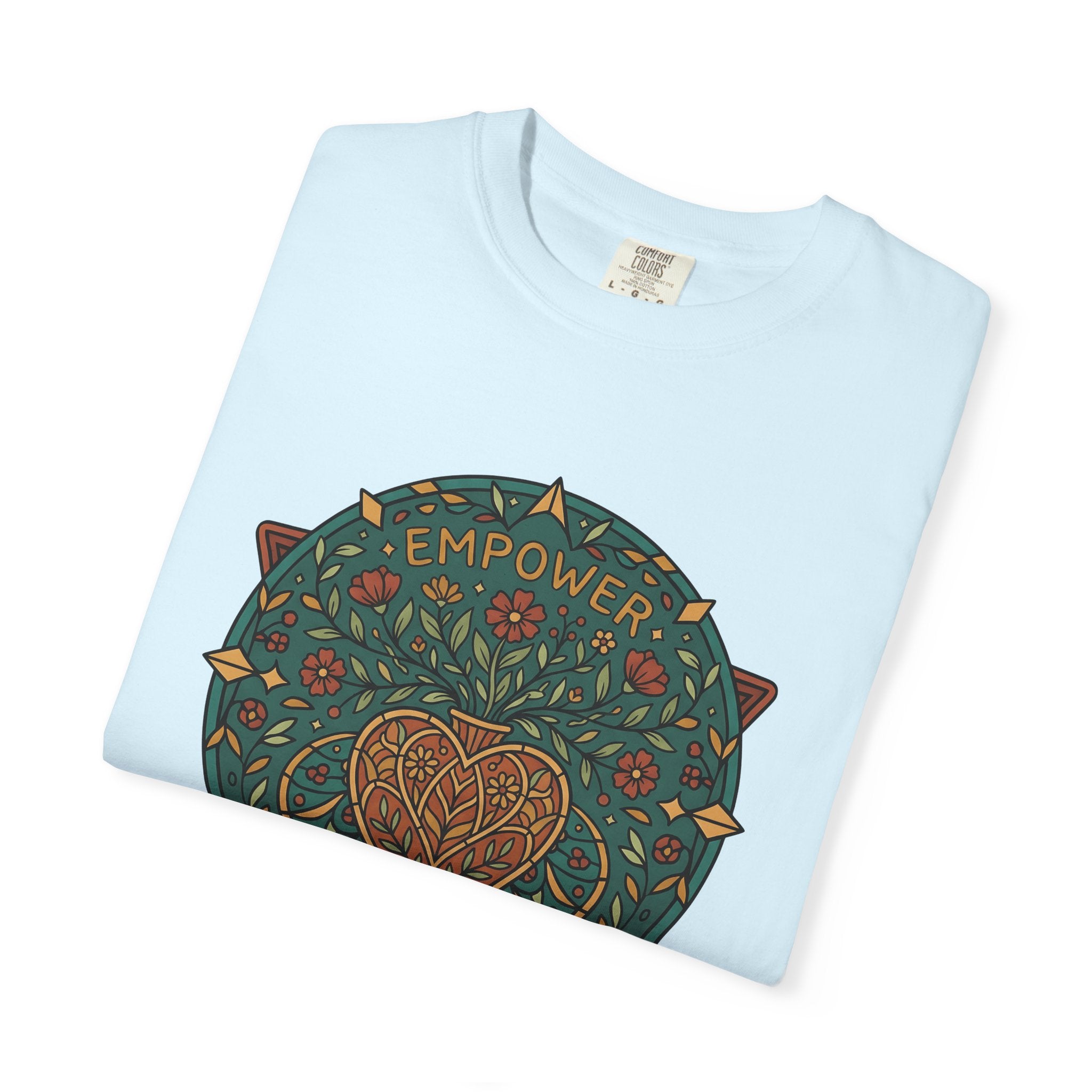 Heart Floral Mandala Shirt Boho Chic Empowerment Gift Women Folk Art Tee Mandala T-Shirt Bohemian Enthusiast Folk Tshirt Strong Graphic