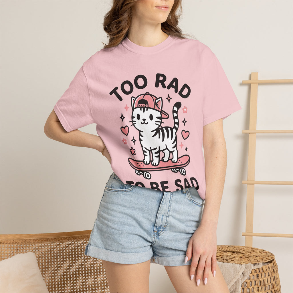 Cat Skateboard Shirt Cat Joke Gift Women Cute Tee Kitten T-Shirt Feline Fan Kitty Tshirt Humor Graphic Comic Heart Tshirt