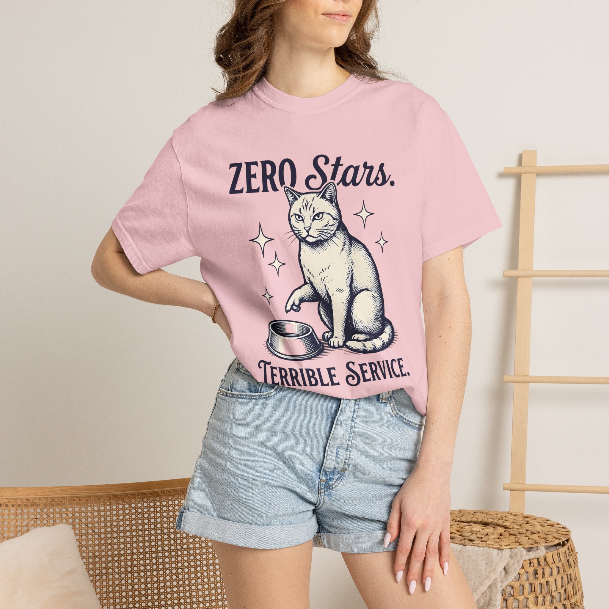 Kitty Art Shirt Cat Satire Gift Women Sketch Tee Cat T-Shirt Cat Fan Cat Illustration Graphic Line Art Food Dish Tshirt
