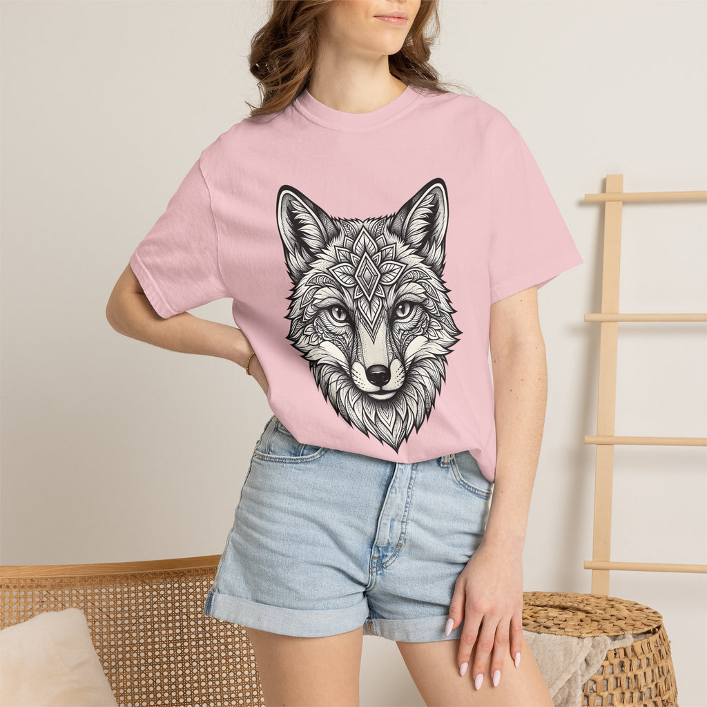 Wolf Portrait Shirt Animals Metaphysical Gift Women Folk Tee Canine T-Shirt Wildlife Fan Primitive Tshirt Spiritual Graphic Engraving
