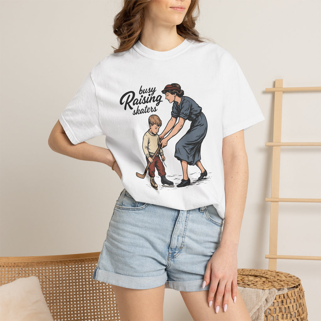 Mother Child Hockey Shirt Moms Hockey Gift Women Retro Tee Hockey Mom T-Shirt Mom Fan Vintage Tshirt Hockey Graphic Sketch Hockey Stick