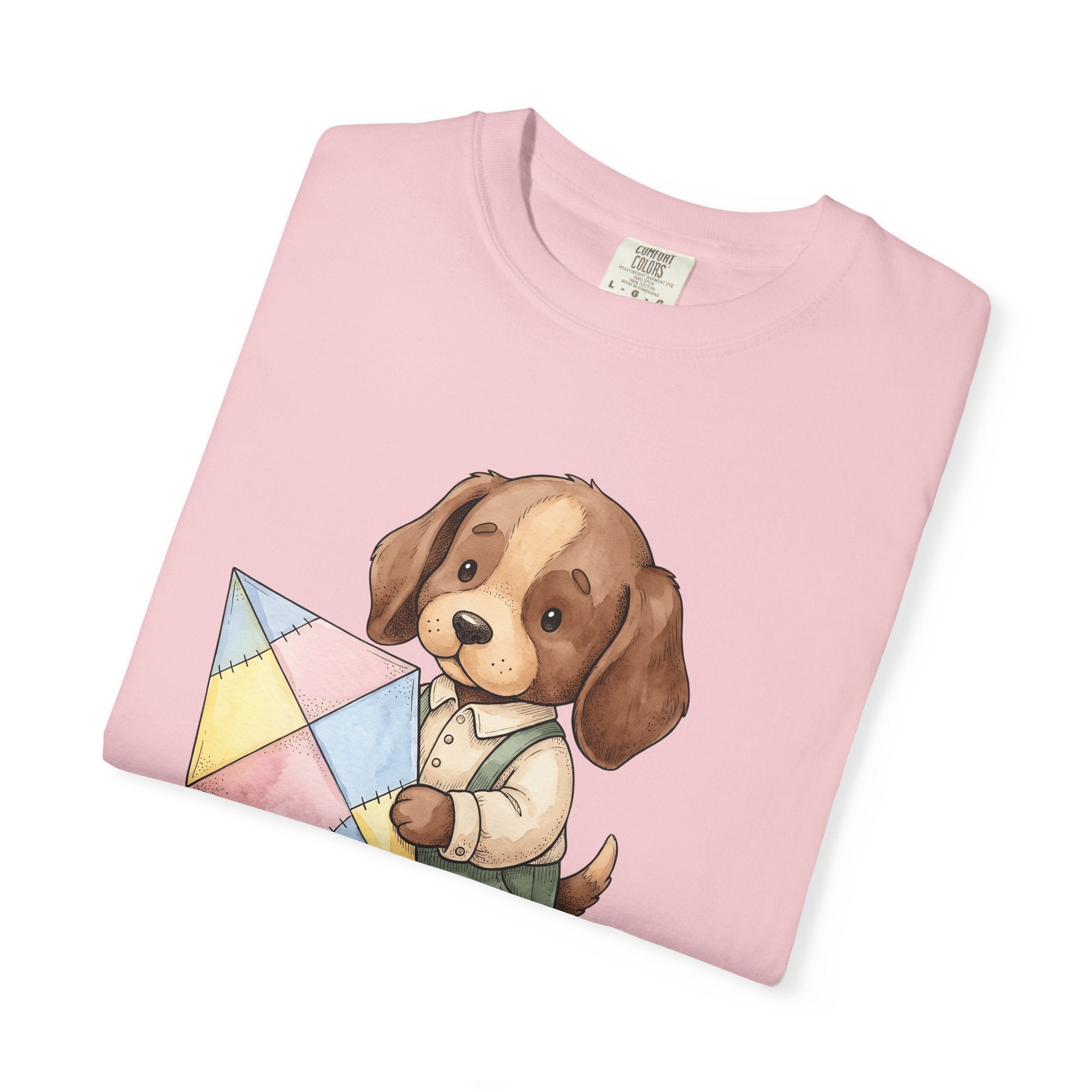 Puppy Kite Shirt Easter Animal Gift Women Cute Tee Dog Kite T-Shirt Spring Fan Kawaii Tshirt Creature Graphic Watercolor Pastel Kite Tshirt
