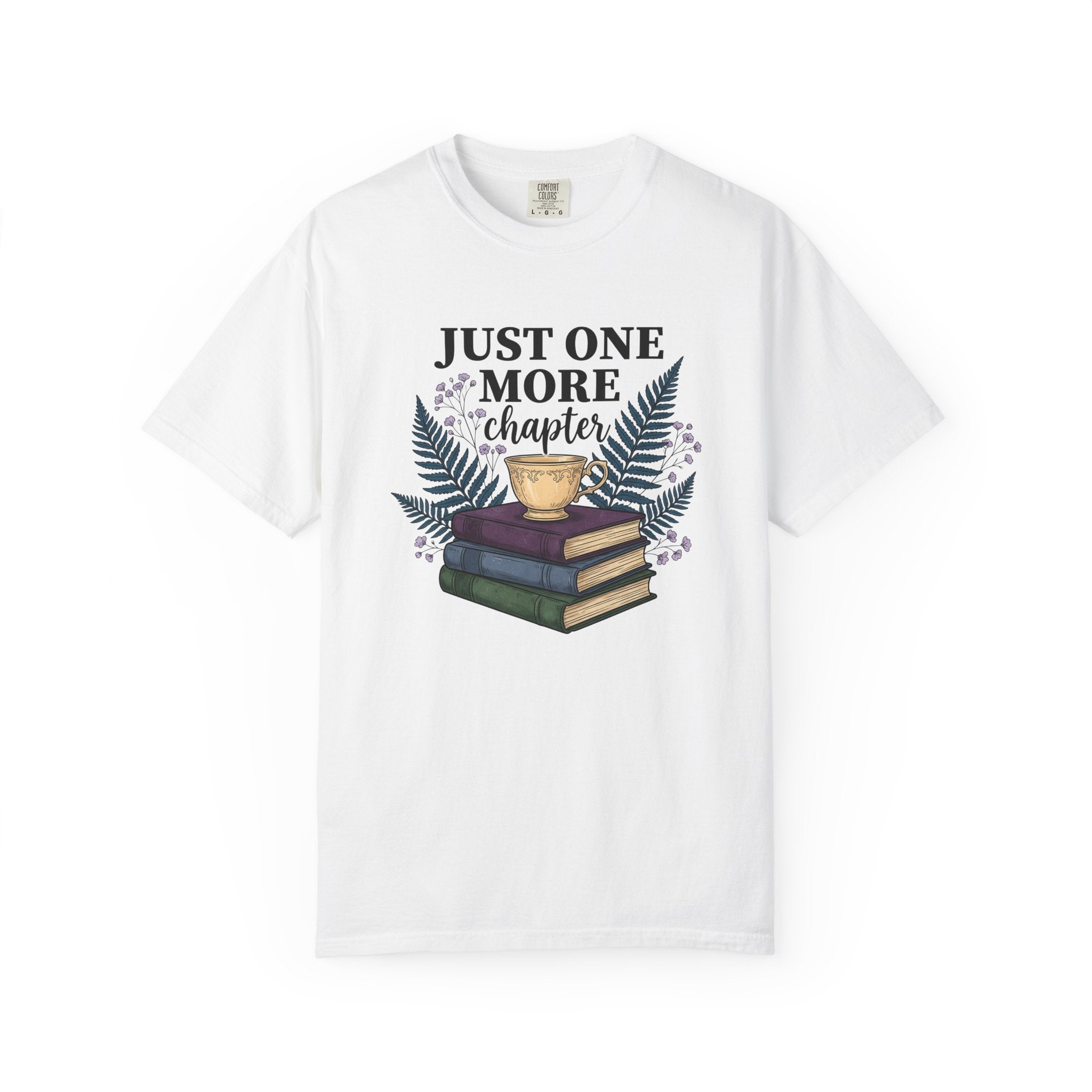 Stacked Books Teacup Shirt Boho Chic Reading Gift Women Botanical Tee Book Stack T-Shirt Bohemian Fan Floral Tshirt Bookworm Graphic Vintage