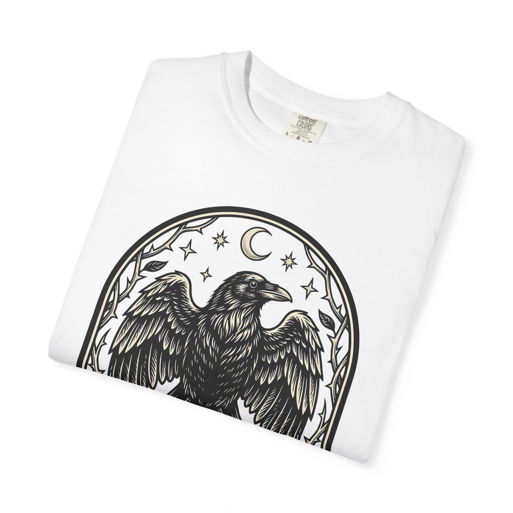 Blackbird Skull Shirt Gothic Esoteric Gift Women Creepy Tee Raven Skull T-Shirt Dark Fan Spooky Tshirt Mystic Graphic Old School Lunar