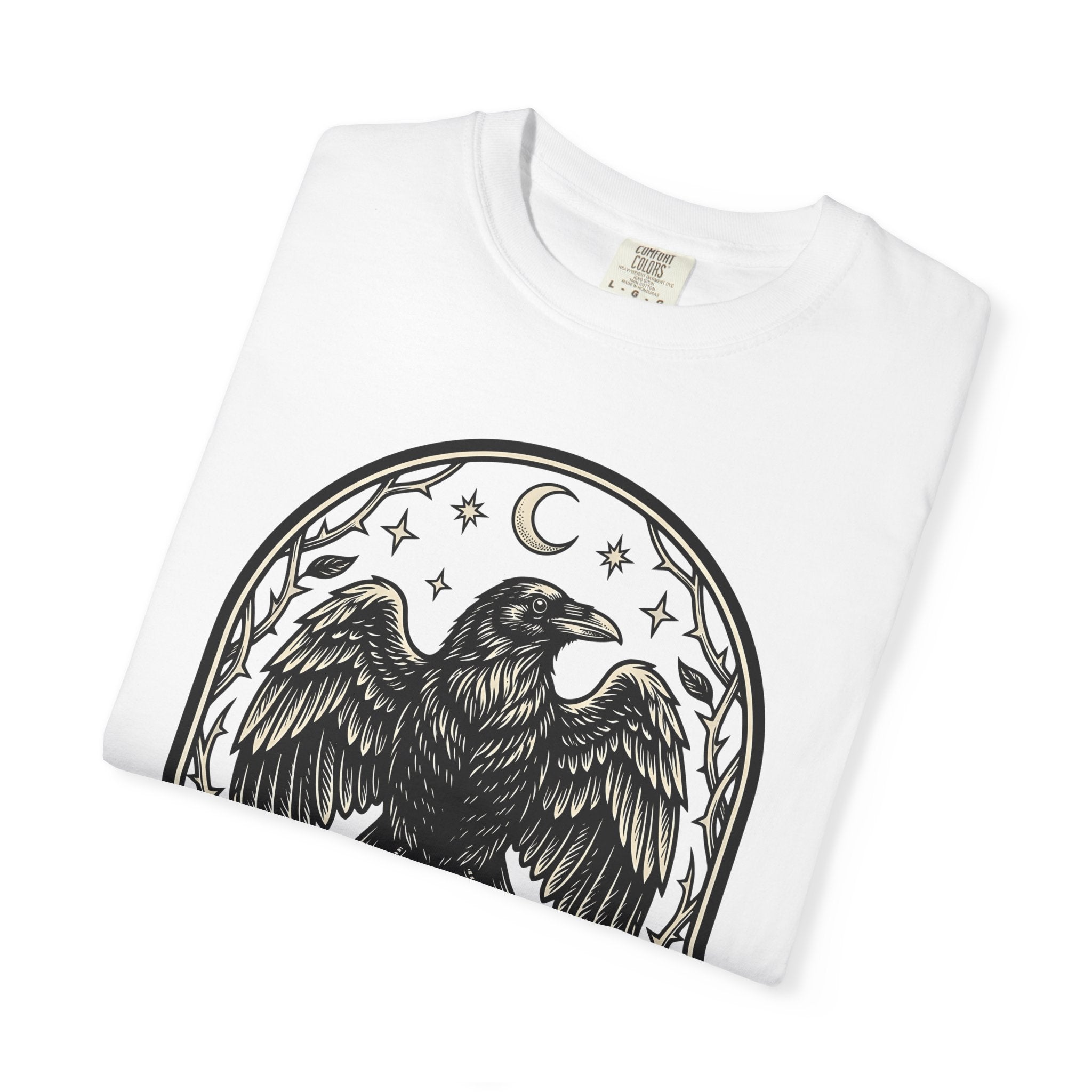Blackbird Skull Shirt Gothic Esoteric Gift Women Creepy Tee Raven Skull T-Shirt Dark Fan Spooky Tshirt Mystic Graphic Old School Lunar