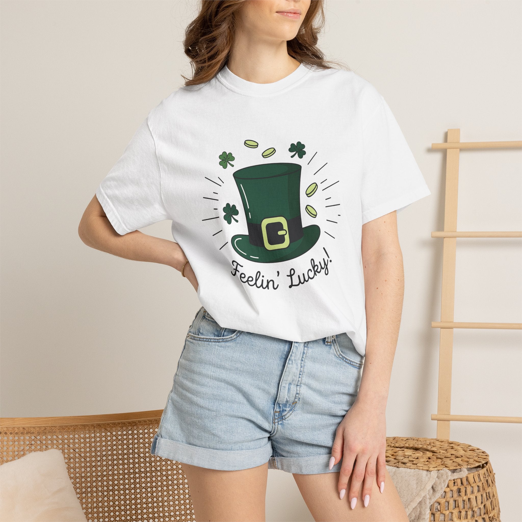 Leprechaun Hat Shirt St Patrick's Day Festival Gift Women Hand Drawn Tee Top Hat T-Shirt Saint Patrick Fan Tophat Tshirt Festival Graphic