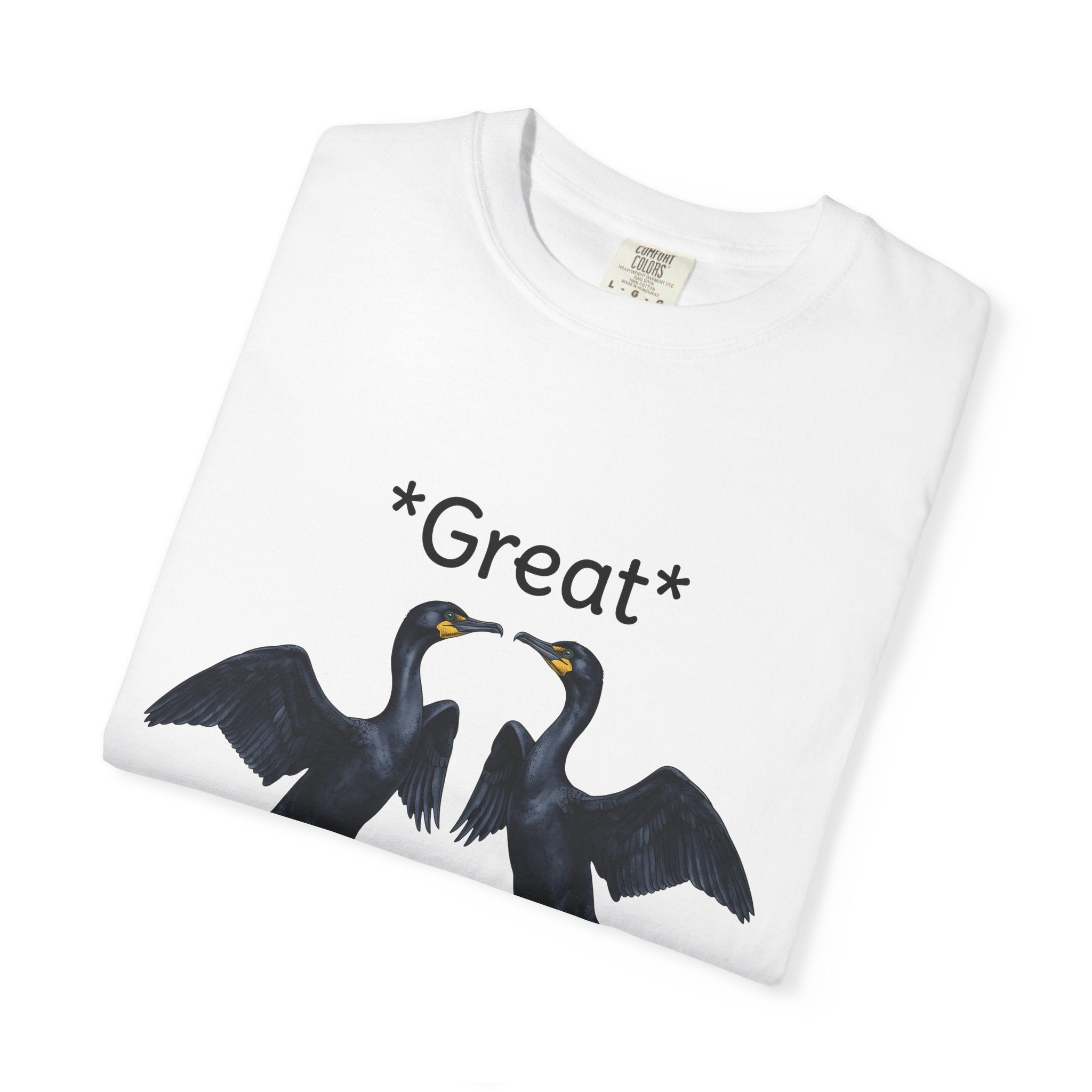 Cormorant Bird Shirt Funny Wildlife Gift Women Sketch Tee Shag T-Shirt Humor Fan Drawing Graphic Pastel Bird Pair Tshirt