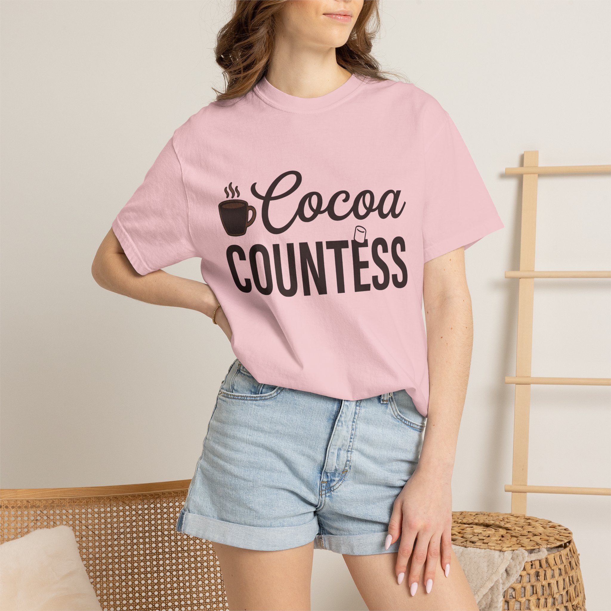 Chocolate Mug Shirt Drinks Snack Gift Women Trendy Tee Hot Chocolate T-Shirt Beverage Fan Cocoa Tshirt Munchie Graphic Basic Marshmallow