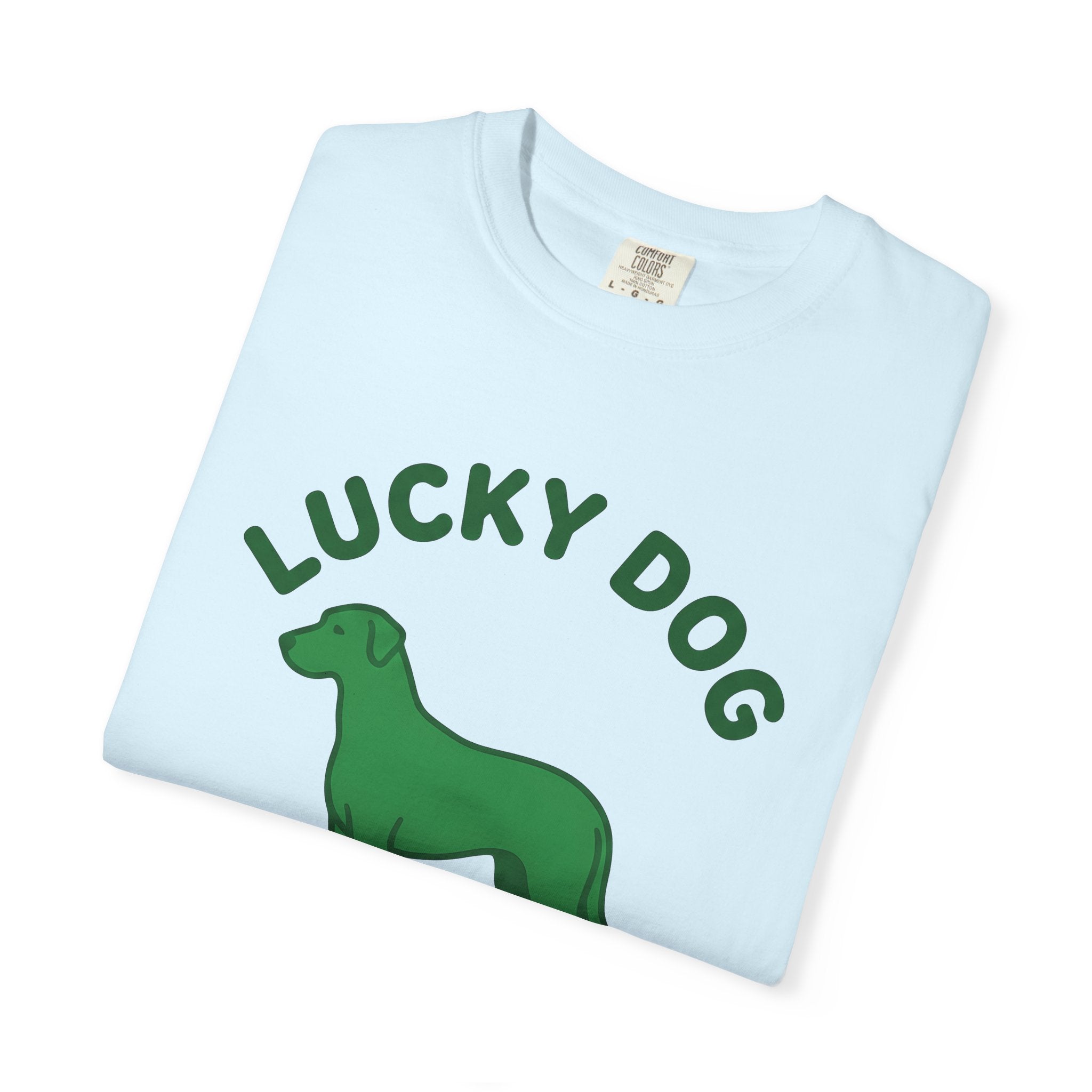 Shamrock Dog Shirt St Patrick's Day Creature Gift Women Flat Graphic Tee Lucky Dog T-Shirt St Patty's Fan Graphic Tshirt Animal Graphic Neat