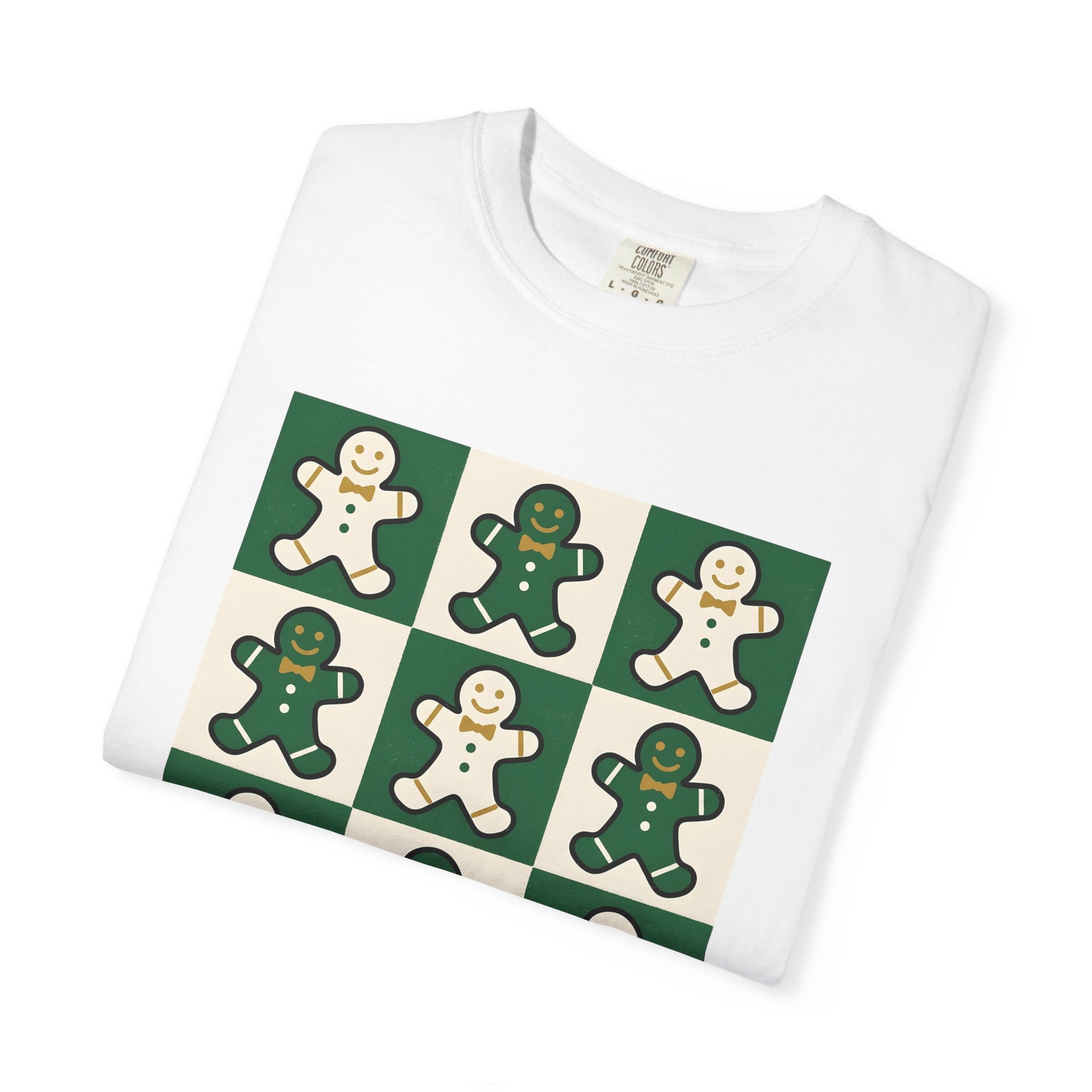 Gingerbread Treat Shirt Christmas Dessert Gift Women Modern Tee Cookie T-Shirt Christmas Fan Cookie Tshirt Sweet Graphic Classic Ribbon Bow
