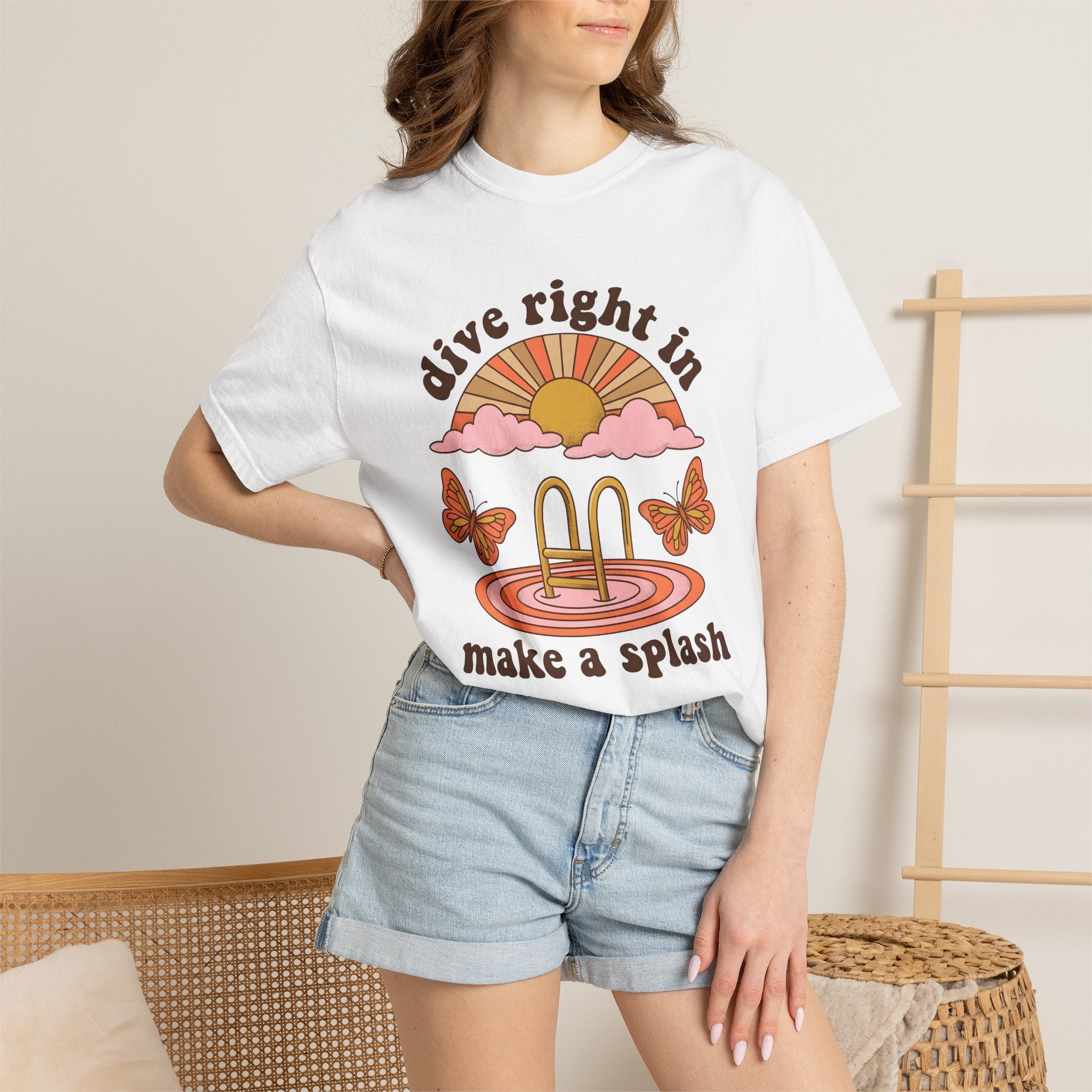 Swimming Ladder Shirt Sports & Activities Water Sports Gift Women Classic Tee Ladder T-Shirt Athlete Enthusiast Vintage Tshirt Aquatic