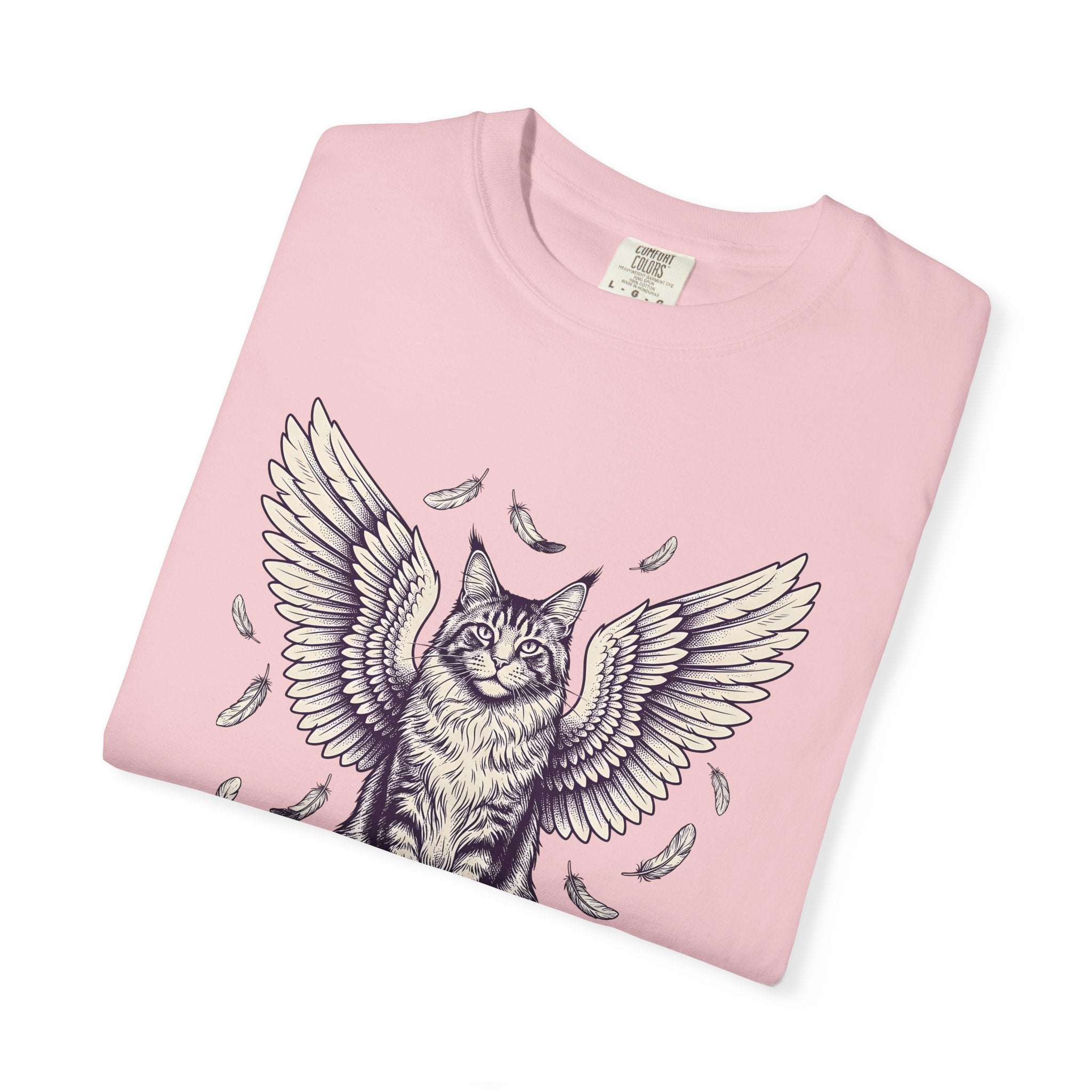 Guardian Cat Shirt Cat Magical Gift Women Cartoon Tee Kitty T-Shirt Feline Fan Comic Tshirt Mystical Graphic Distressed Quills Tshirt