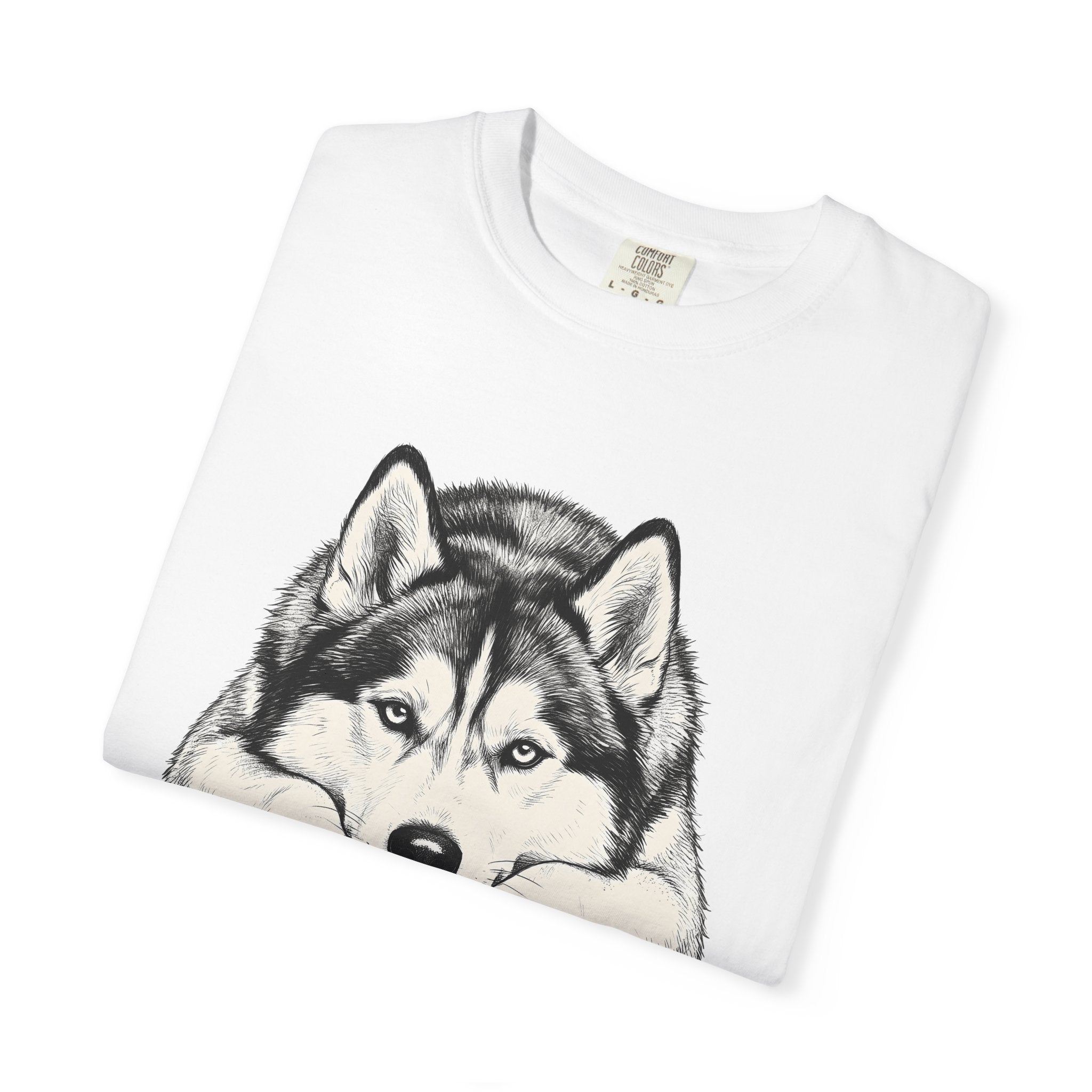 Husky Dog Shirt Dog Pet Gift Women Hand Drawn Tee Siberian Husky T-Shirt Dog Owner Fan Alaskan Malamute Tshirt Pet Graphic Minimalist Animal