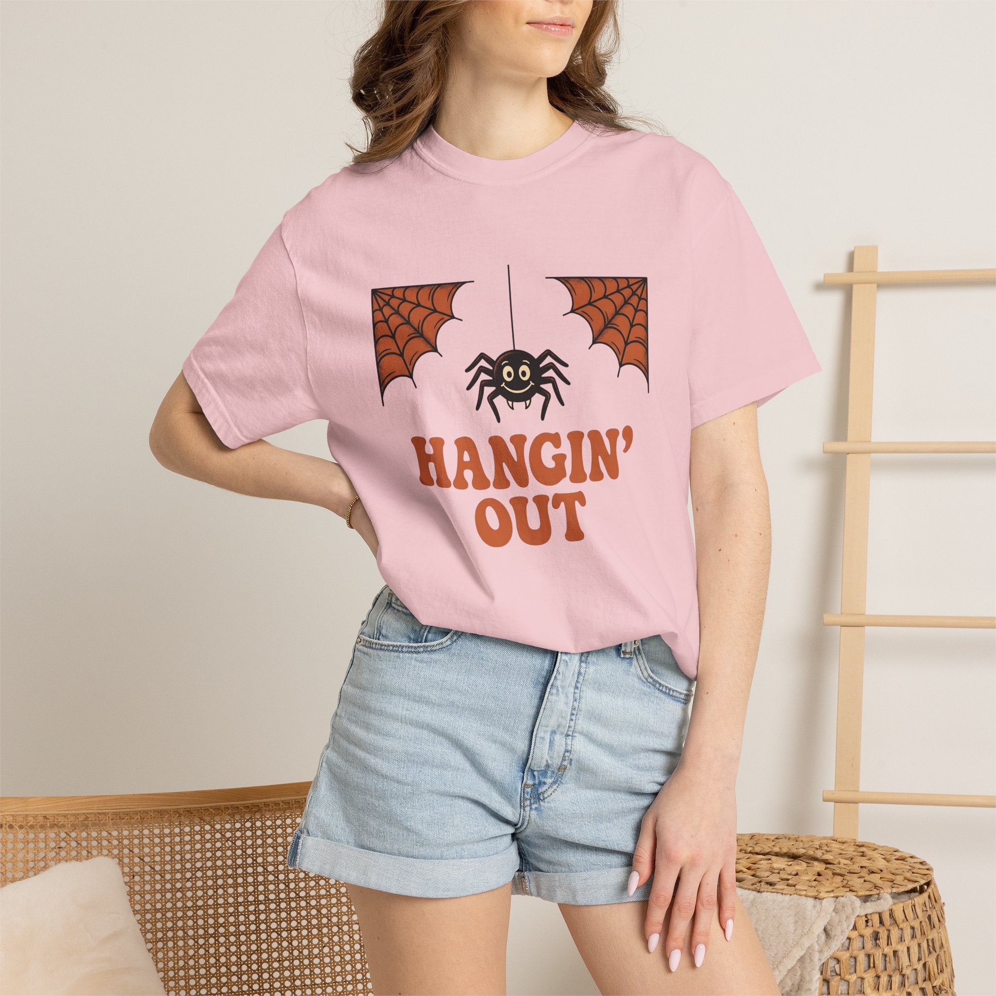 Spider Clipart Shirt Halloween Scary Gift Women Charming Tee Arachnid T-Shirt Horror Fan Creepy Graphic Tshirt Vintage Cobweb Tshirt
