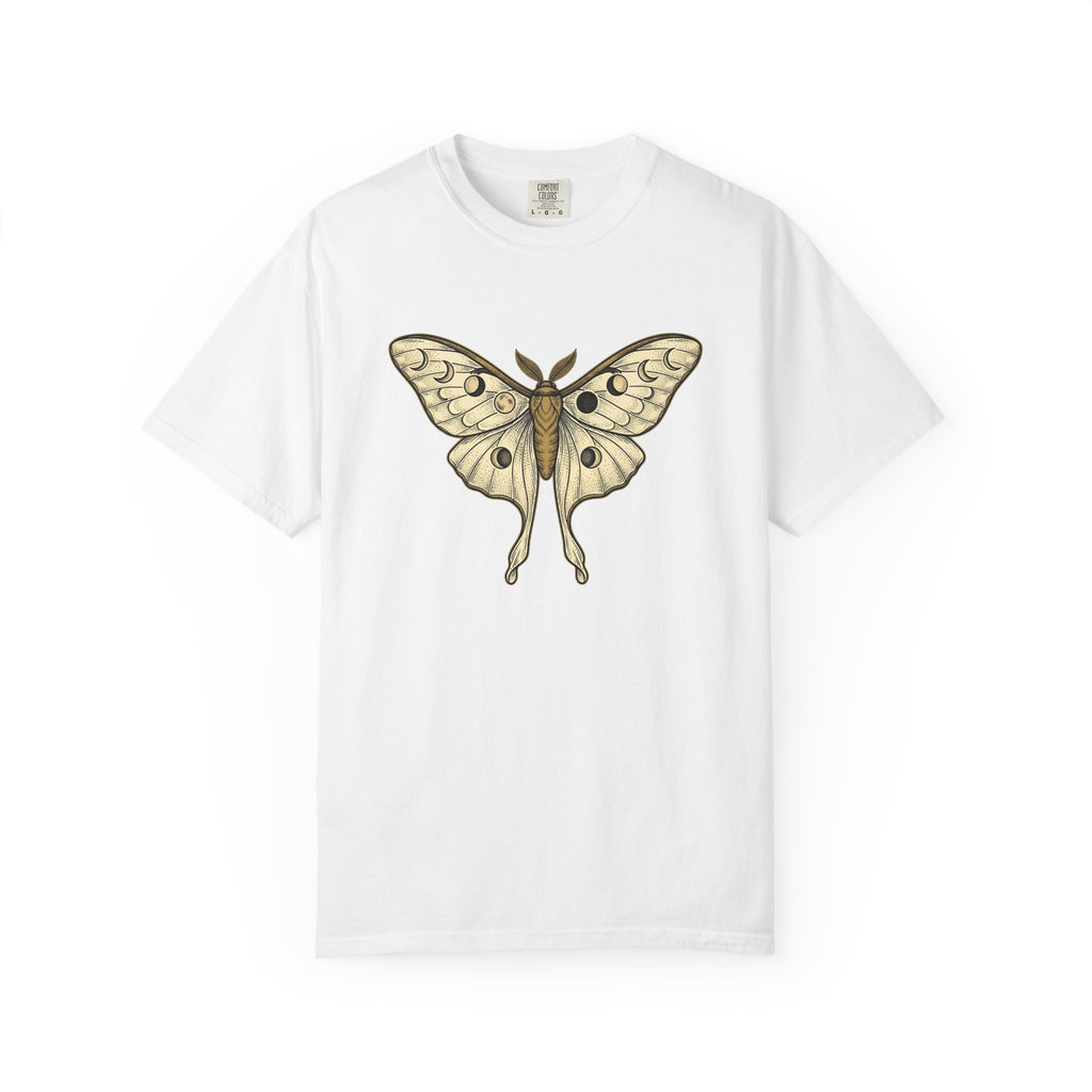 Luna Moth Shirt Boho Chic Astrology Gift Women Simple Tee Moth T-Shirt Hippie Fan Minimalist Tshirt Zodiac Graphic Retro Moon Phases Tshirt