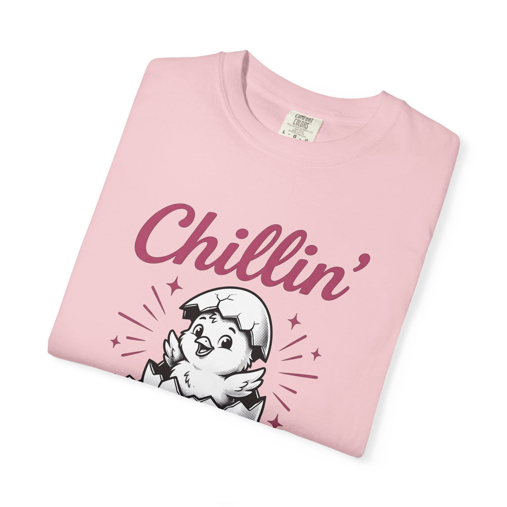 Little Chick Shirt Easter Holiday Gift Women Doodle Tee Chick T-Shirt Easter Fan Easter Egg Tshirt Holiday Graphic Nostalgic Cracked Egg