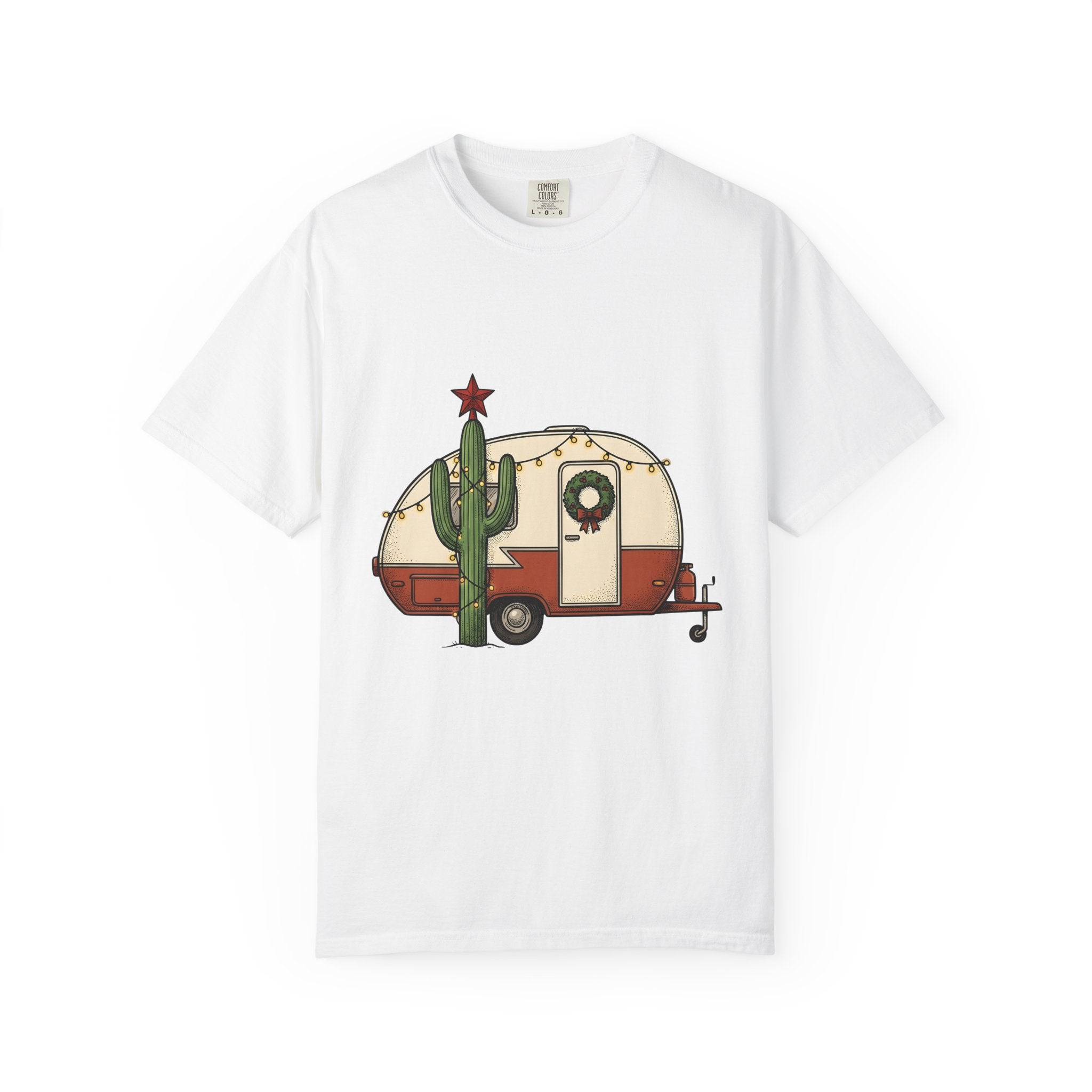 Succulent Trailer Shirt Camping Holiday Gift Women Hippie Tee Succulent Cart T-Shirt Camper Fan Boho Tshirt Christmas Graphic Retro Garland