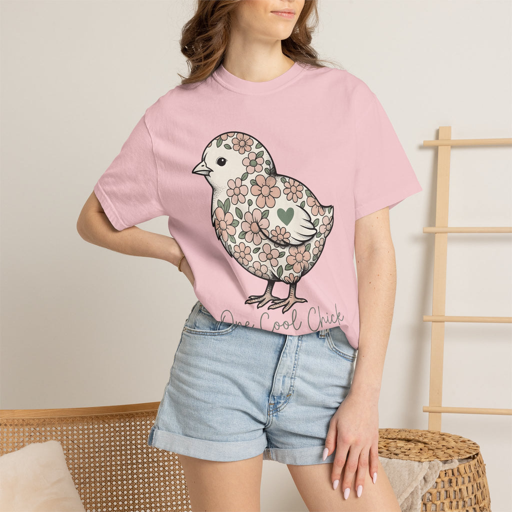 Blossom Hen Shirt Easter Wildlife Gift Women Indie Tee Chicken T-Shirt Spring Fan Hen Tshirt Wildlife Illustration Classic Heart Shape